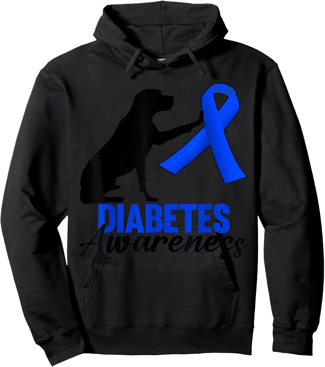 Type 1 Type 2 Diabetic Dog Lovers T1D T2D Diabetes Awareness Men Women Hoodie - Hoodie | Black