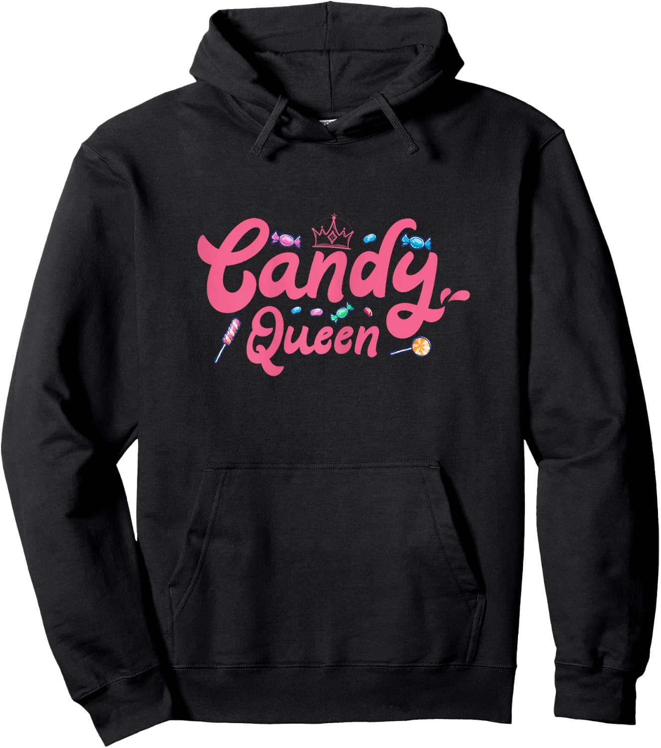 Candy Queen Costume Funny Halloween Sweet Candy Lollipop Hoodie - Hoodie | Black