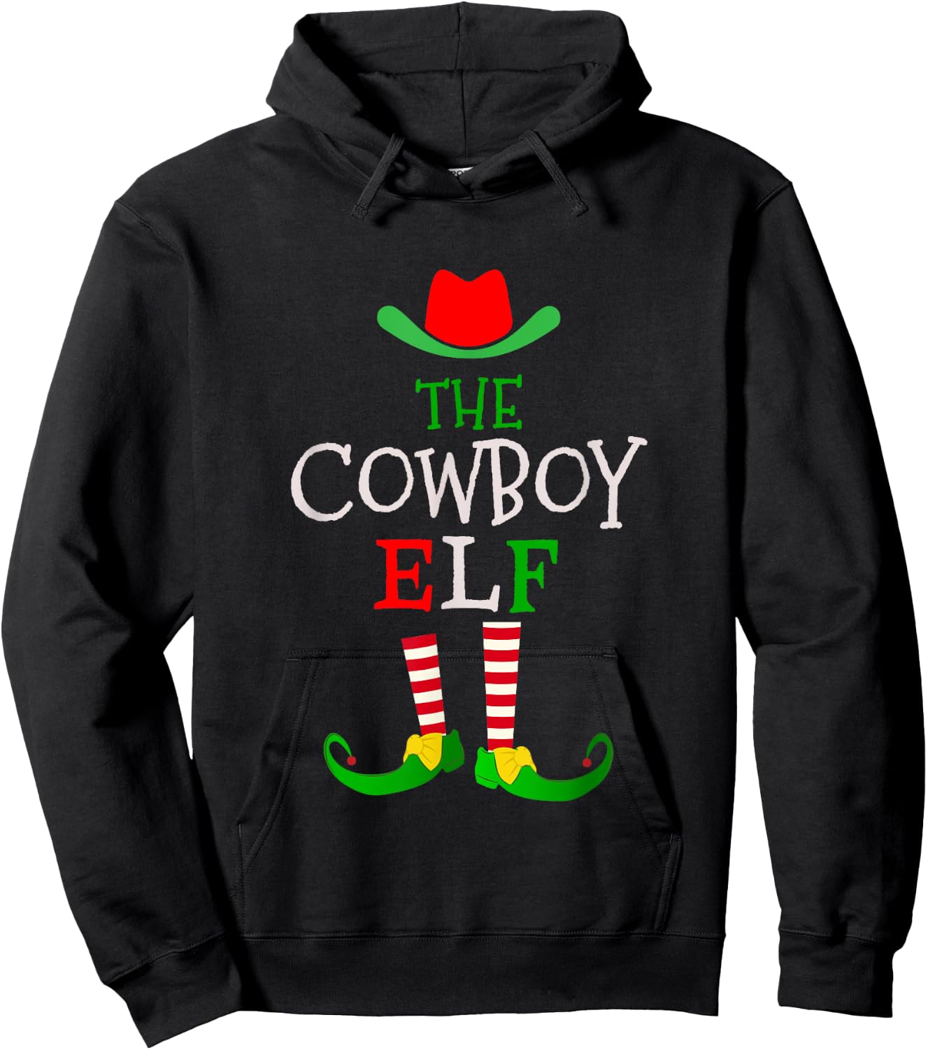 Christmas Matching Outfits for Holiday Party The Cowboy Elf Hoodie - Hoodie | Black