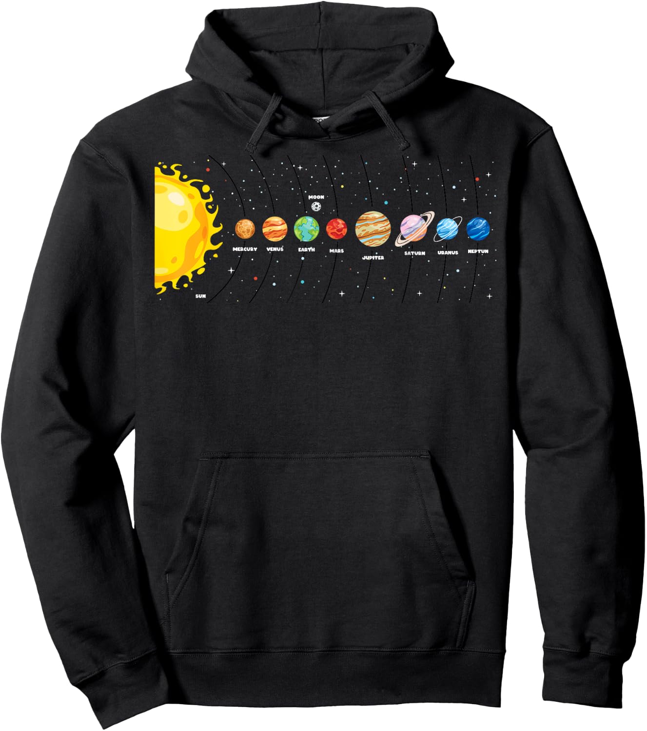 Solar System Galaxy Solar System Graphic Astronomy Hoodie - Hoodie | Black