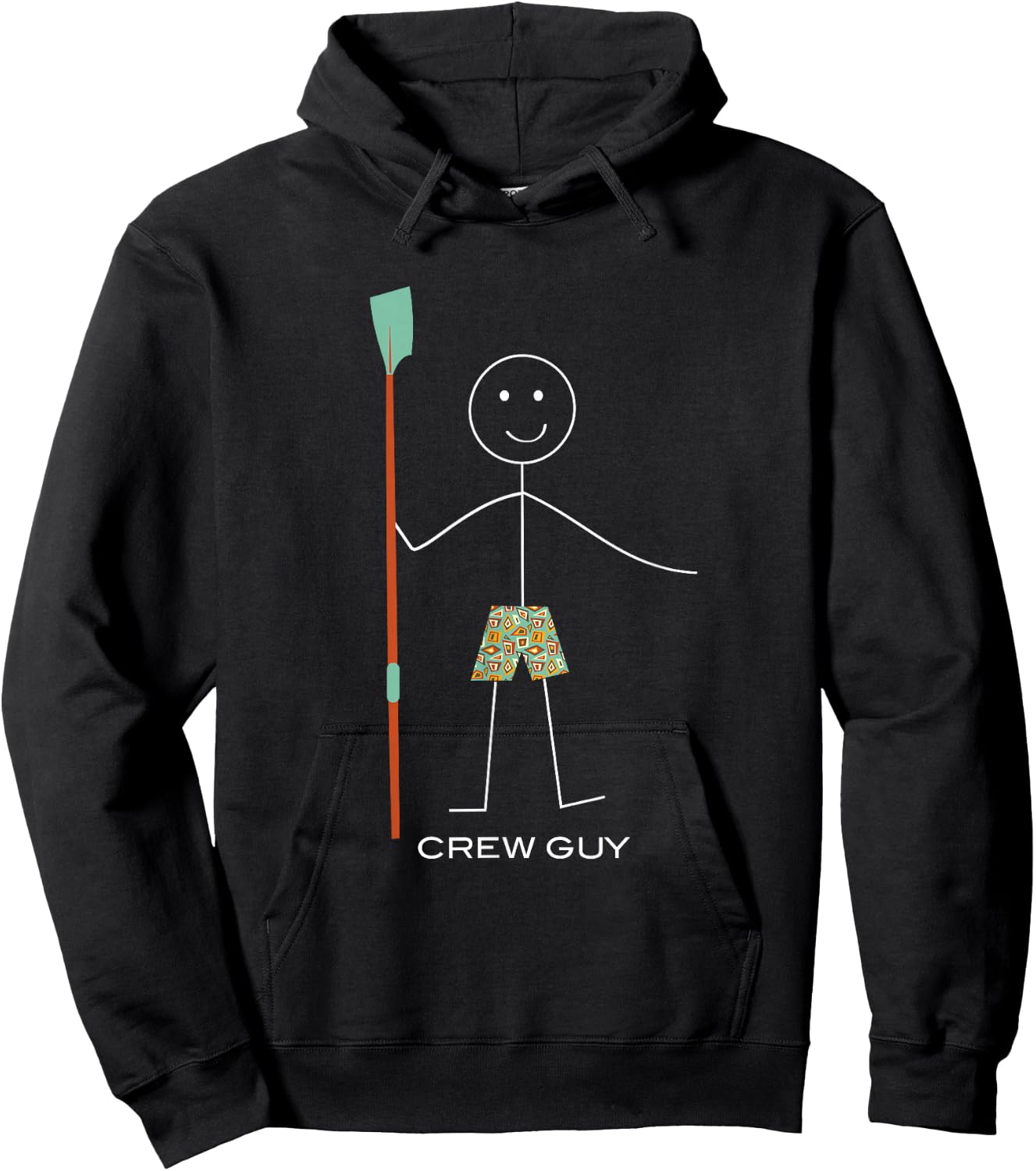 Funny Crew Guy, Boys Rowing Hoodie - Hoodie | Black