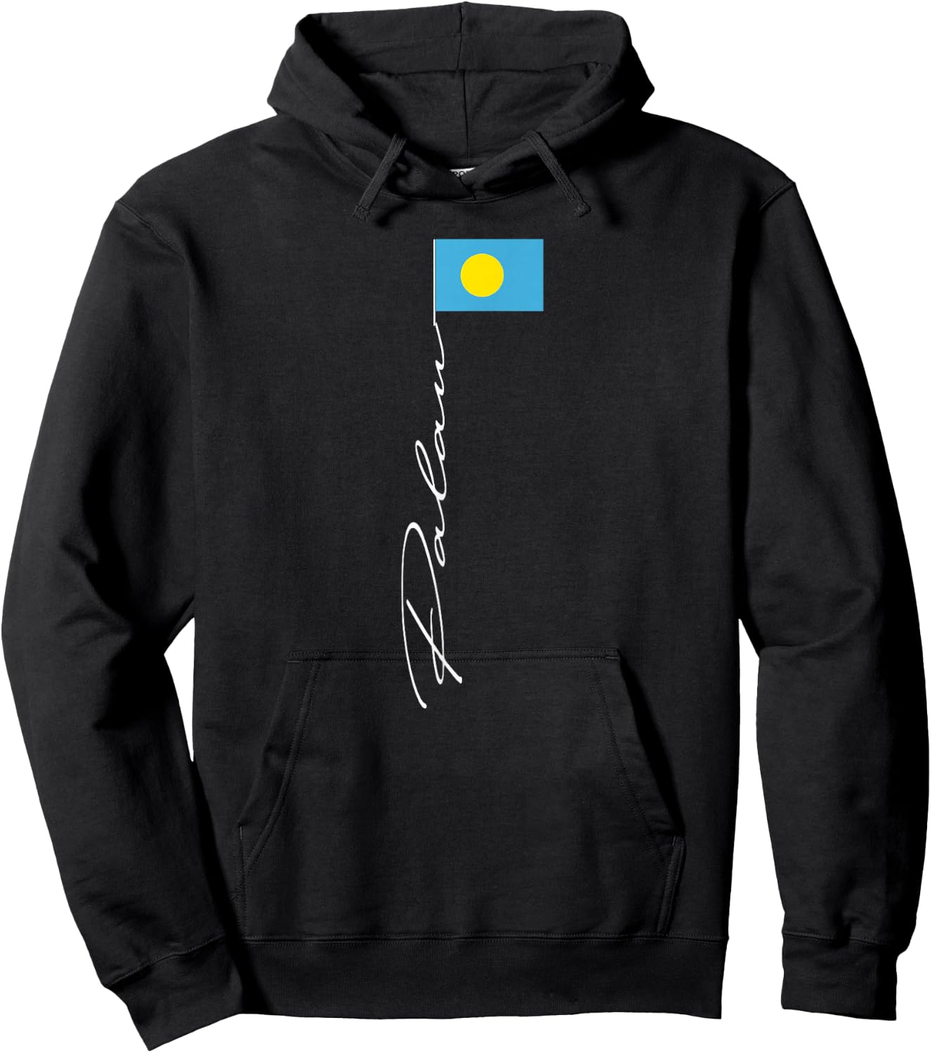 Palau Signature Flag Pole Patriotic Palau Flag Hoodie - Hoodie | Black