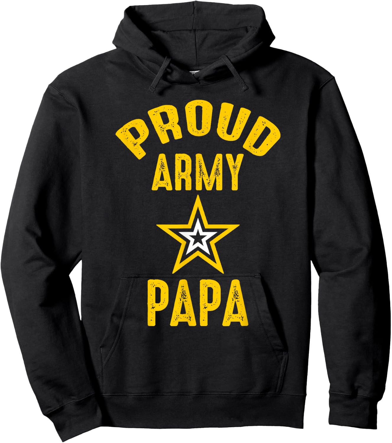 Vintage Proud Army PAPA Veterans Family Reunion Match Hoodie - Hoodie | Black