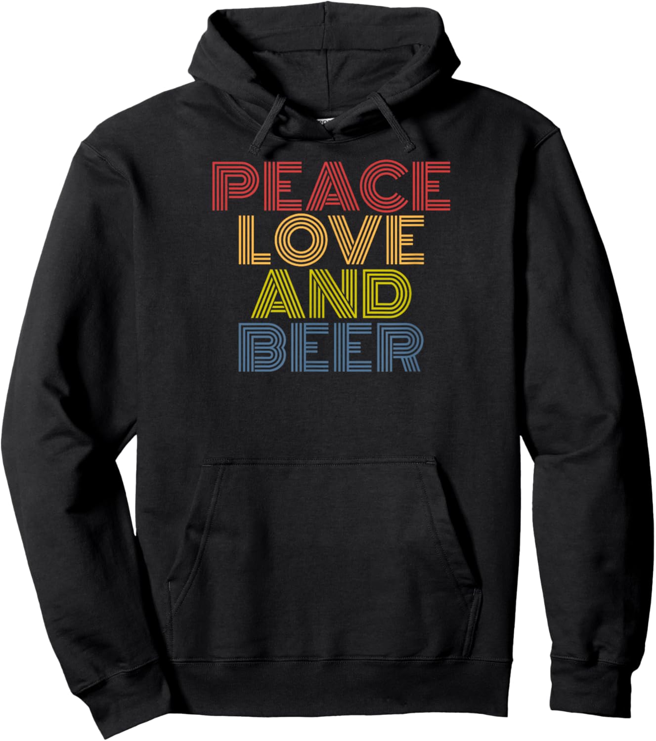 Peace Love And Beer retro 70s vintage Hoodie - Hoodie | Black