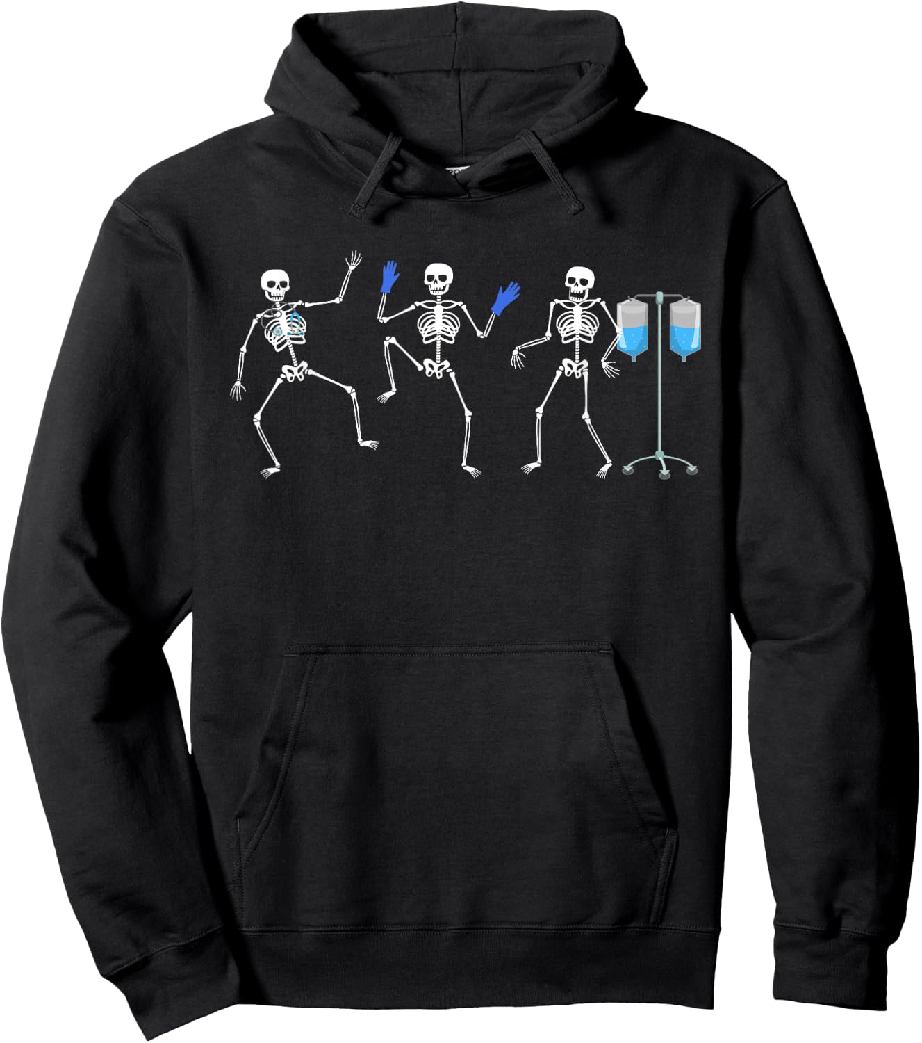 Nurse Skeleton Halloween healthcare Crew Skeleton Nurse Hoodie - Hoodie | Black