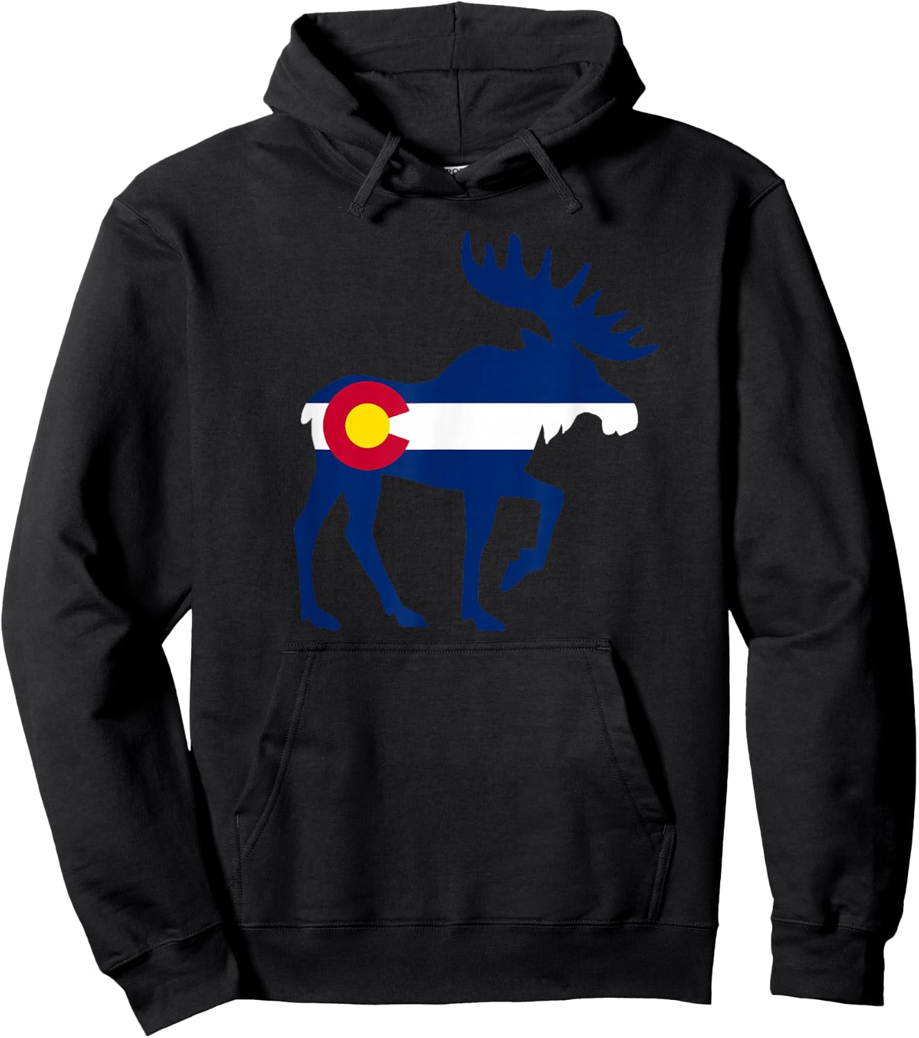 Colorado Flag Moose Colorado Flag Hoodie - Hoodie | Black