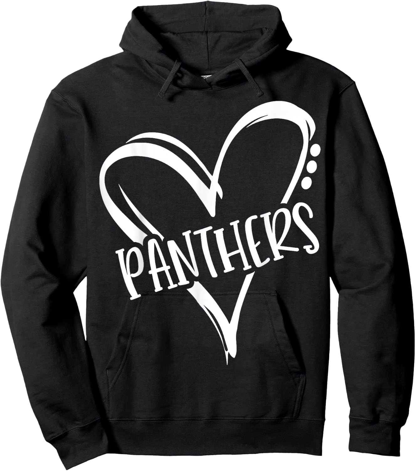 Retro Panthers Mascot, School Spirit, Panthers Sports Hoodie - Hoodie | Black