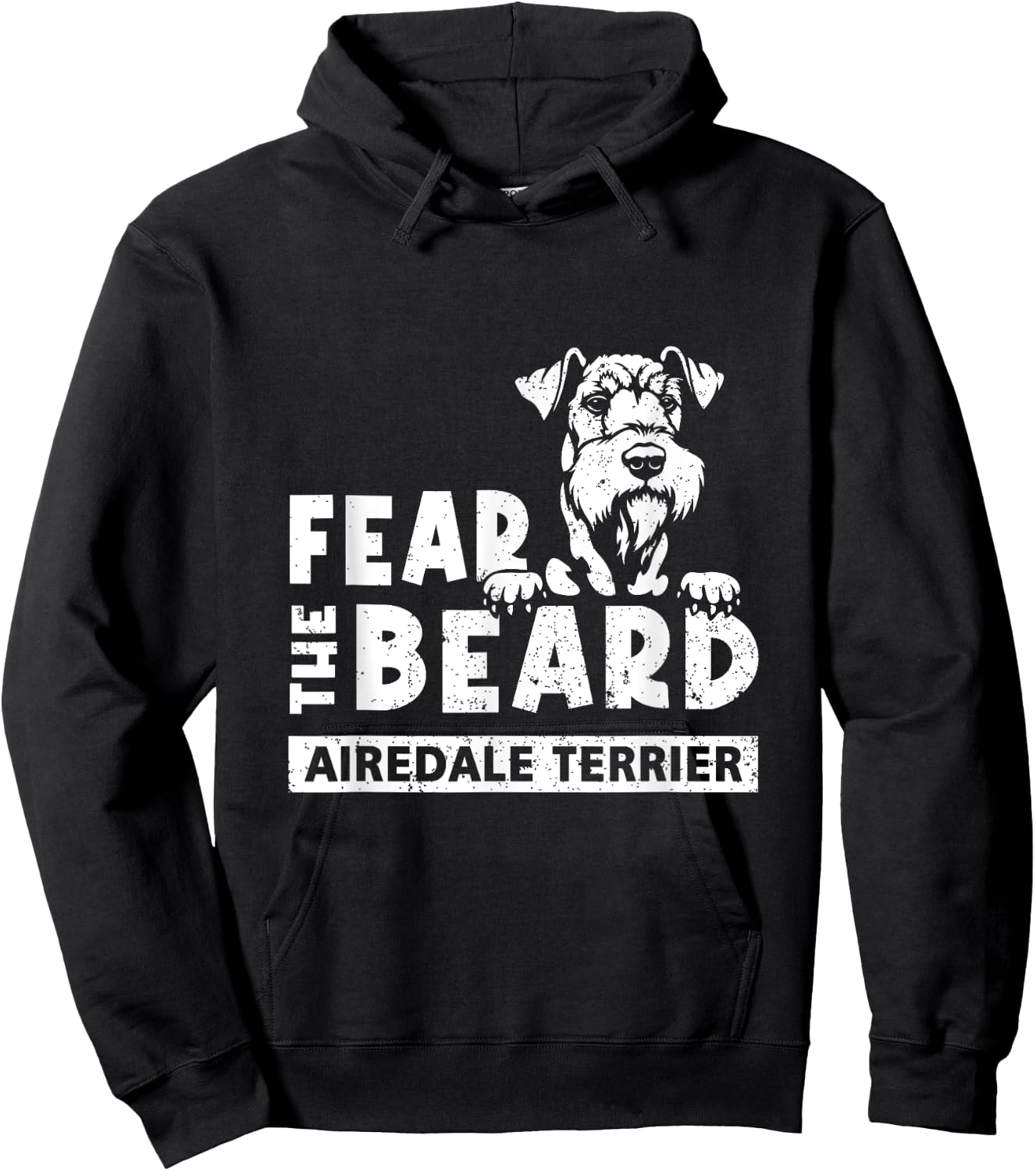 Fear The-Beard Airedale Terrier Beard Dog Lover Pet Animal Women Girls Kids Hoodie - Hoodie | Black