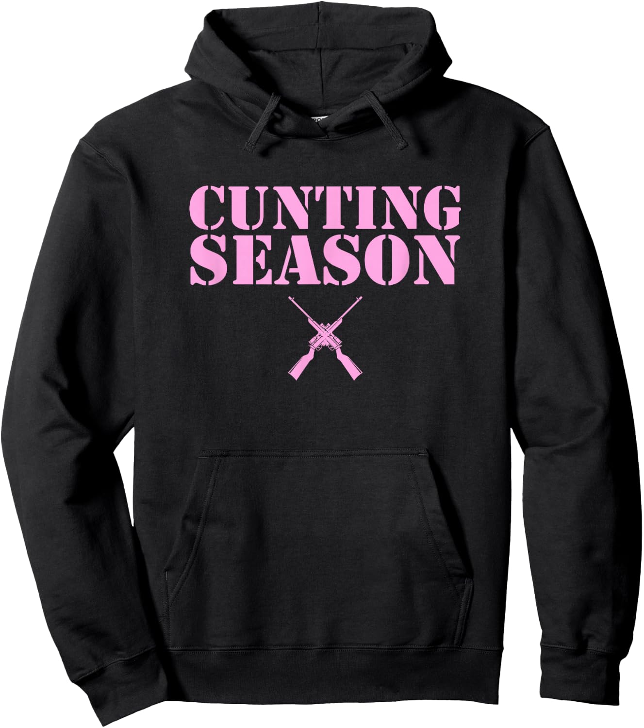Cunting Season Hunting Counting Season Funny Hoodie - Hoodie | Black