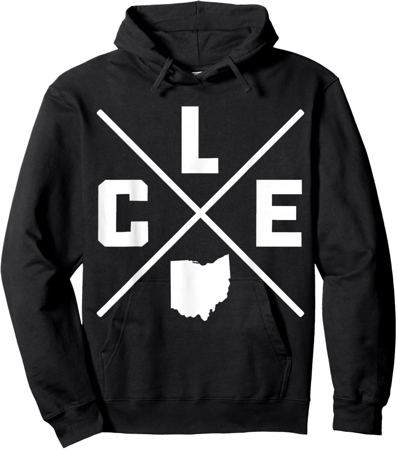 Cleveland Ohio CLE State Map Vintage Pride Hoodie - Hoodie | Black