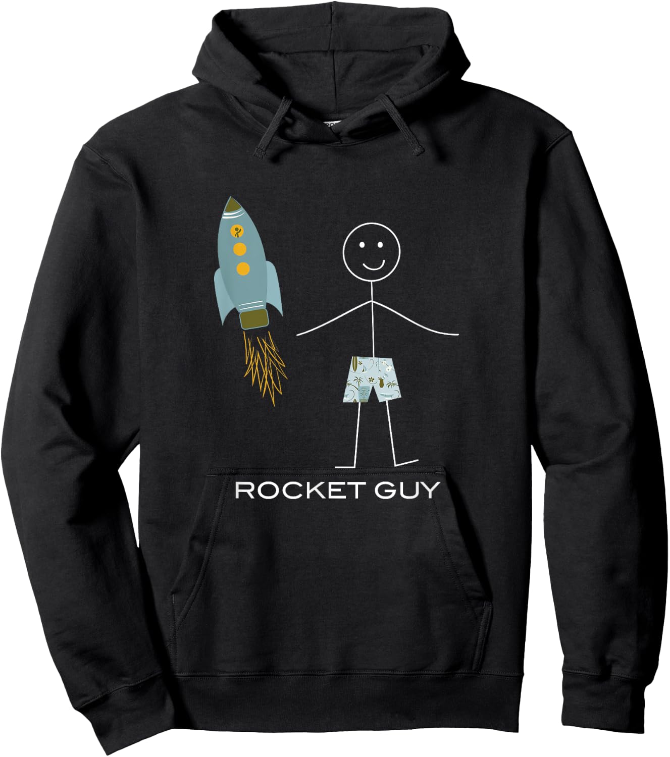 Funny Rocket Guy Space Boys Rocket Hoodie - Hoodie | Black