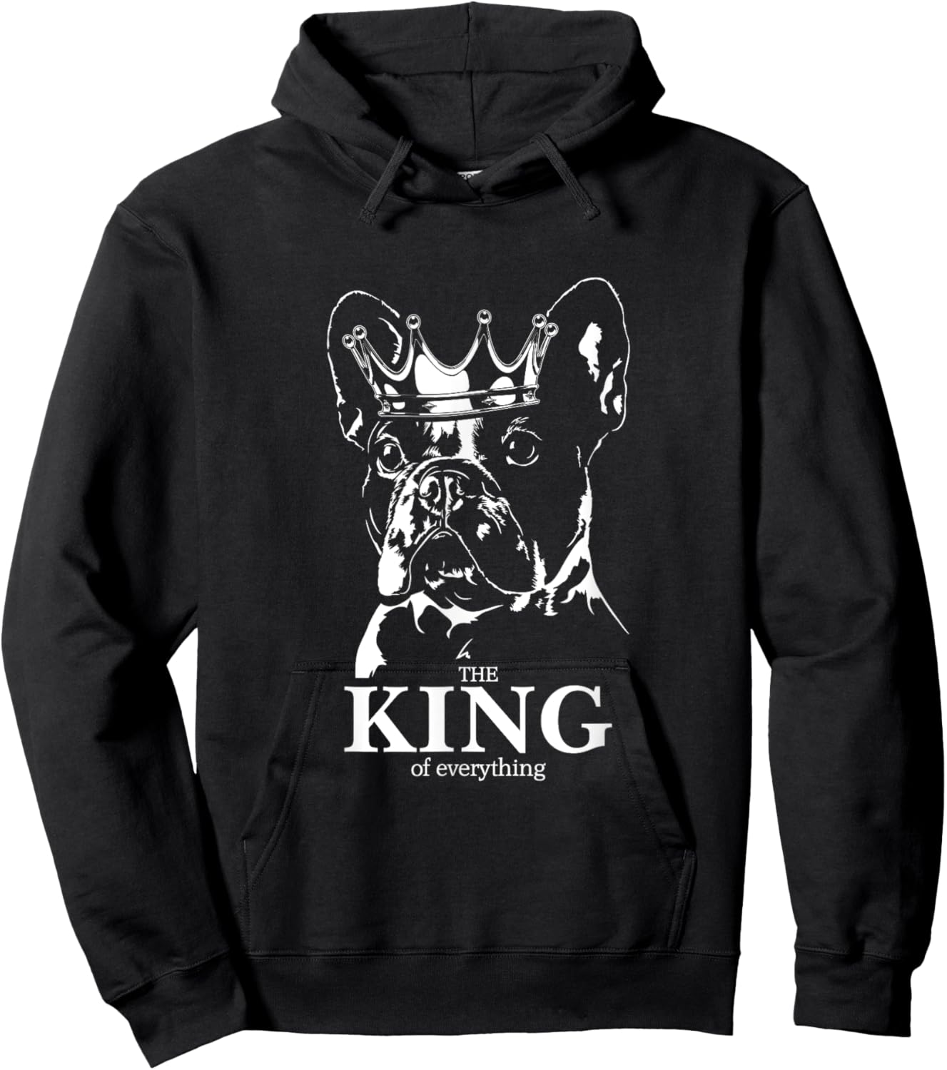 Funny French Bulldog with crown King dog mom dog Hoodie - Hoodie | Black