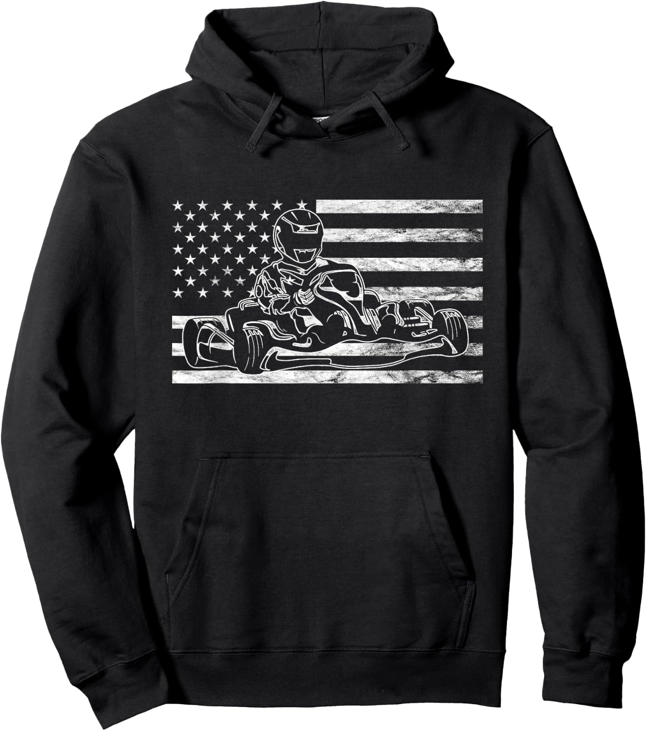 American Go Kart Racing USA Gokart Driver Go Cart Racer Hoodie - Hoodie | Black