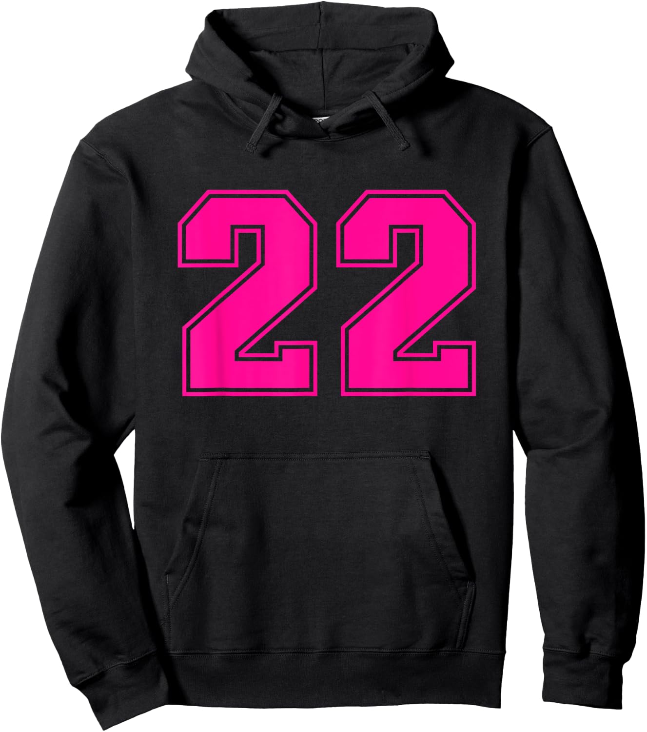 Number #22 Sport Pink Varsity Number Hoodie - Hoodie | Black