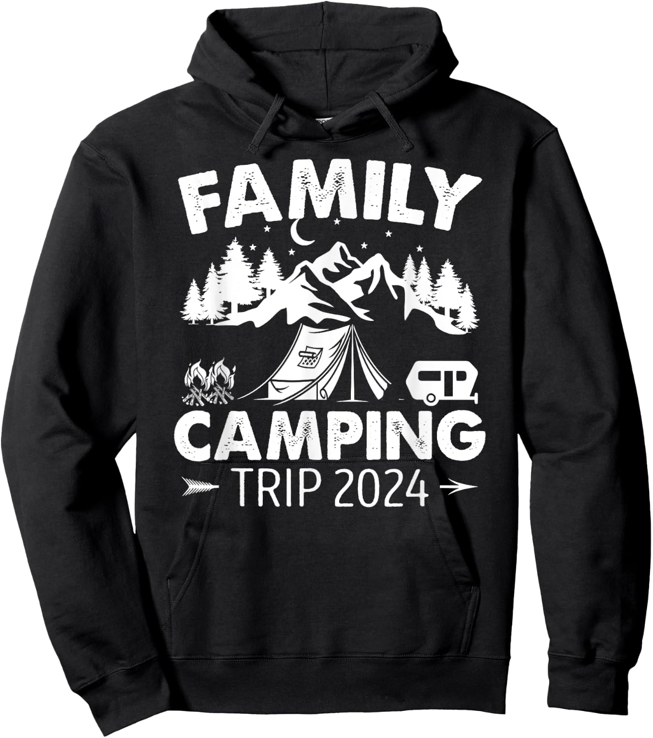 Family Camping Trip 2024 Camping Hoodie - Hoodie | Black