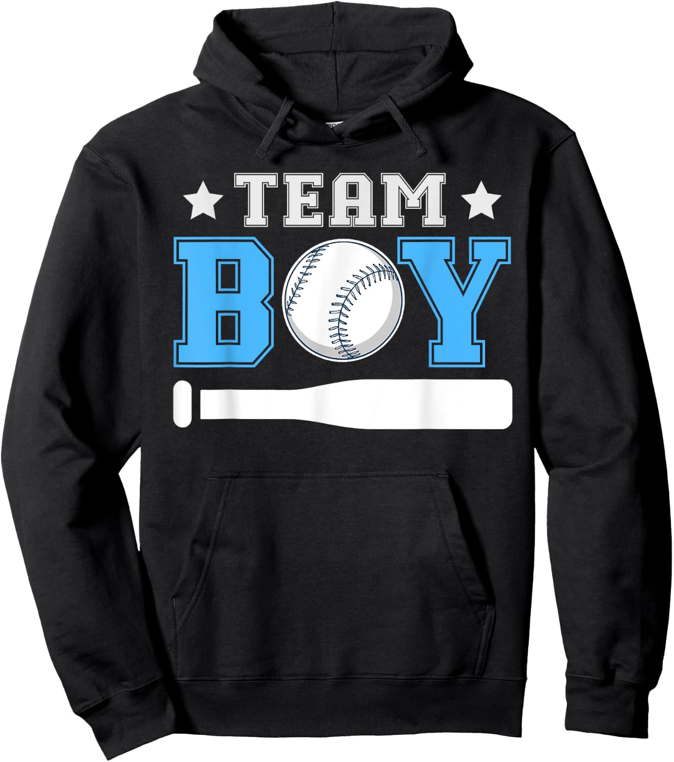 Team Boy Design for a Baseball Gender Reveal Hoodie - Hoodie | Black