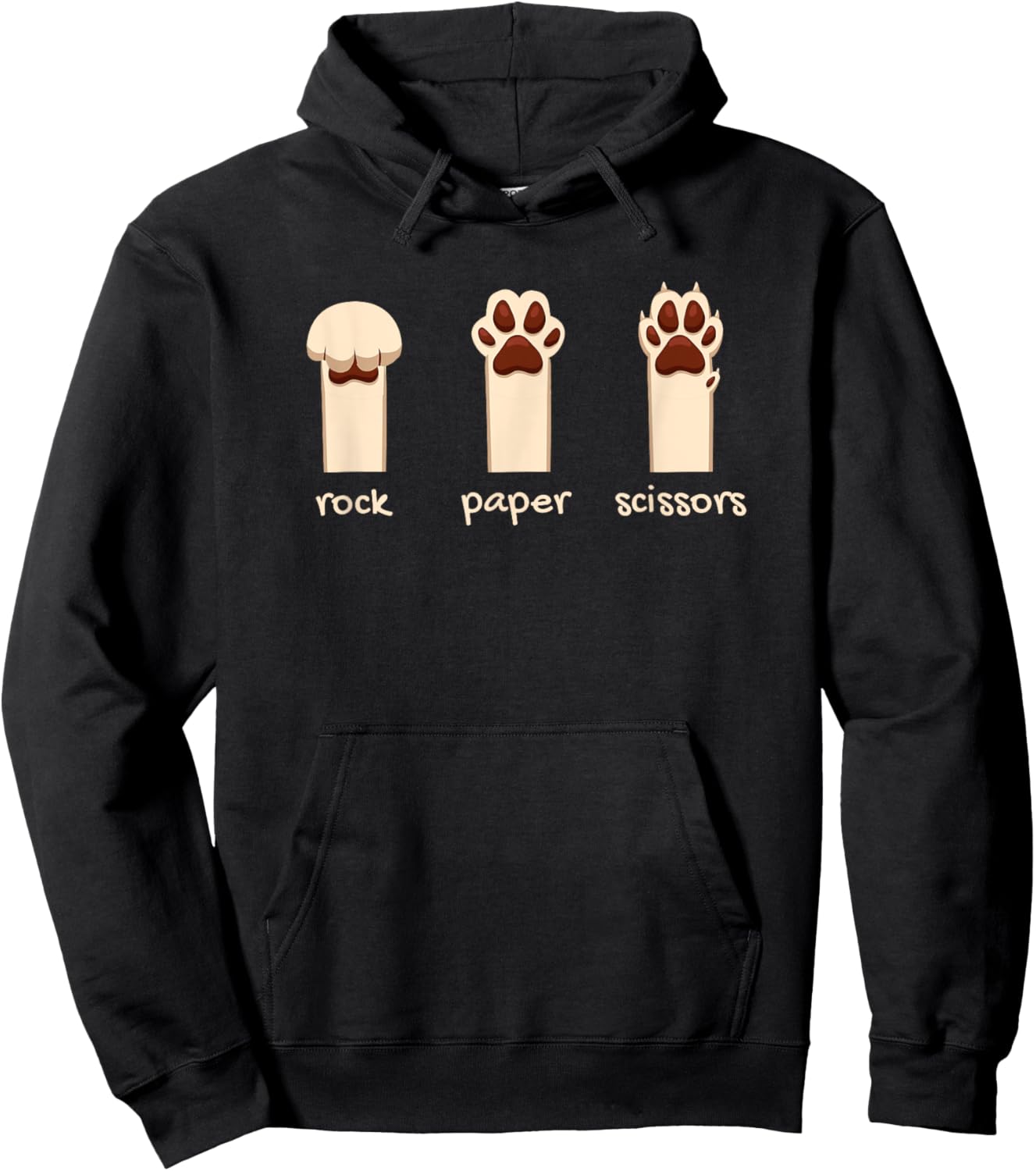 Funny Dog Rock Paper Scissors Hilarious Cute Dog Paws Girls Kids Hoodie - Hoodie | Black