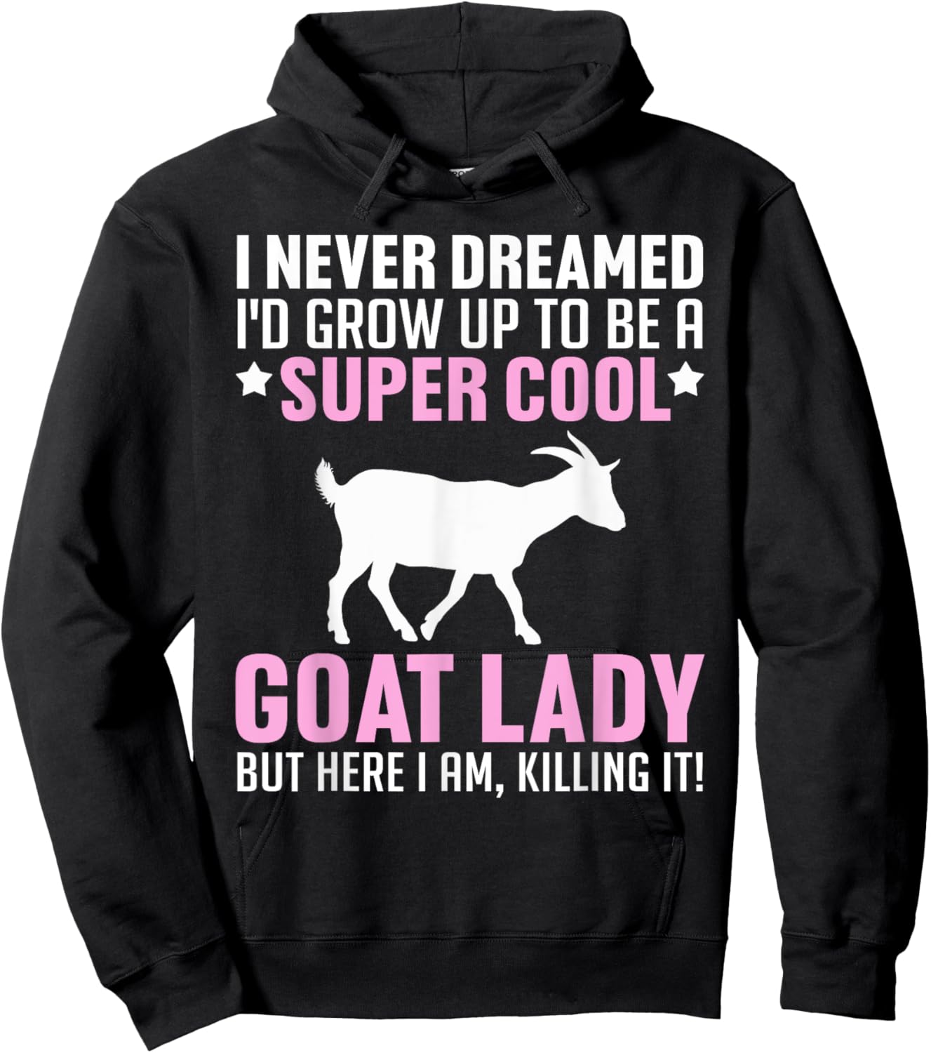 Cool Goat Design Girls Farmer Farming Goat Lover Hoodie - Hoodie | Black