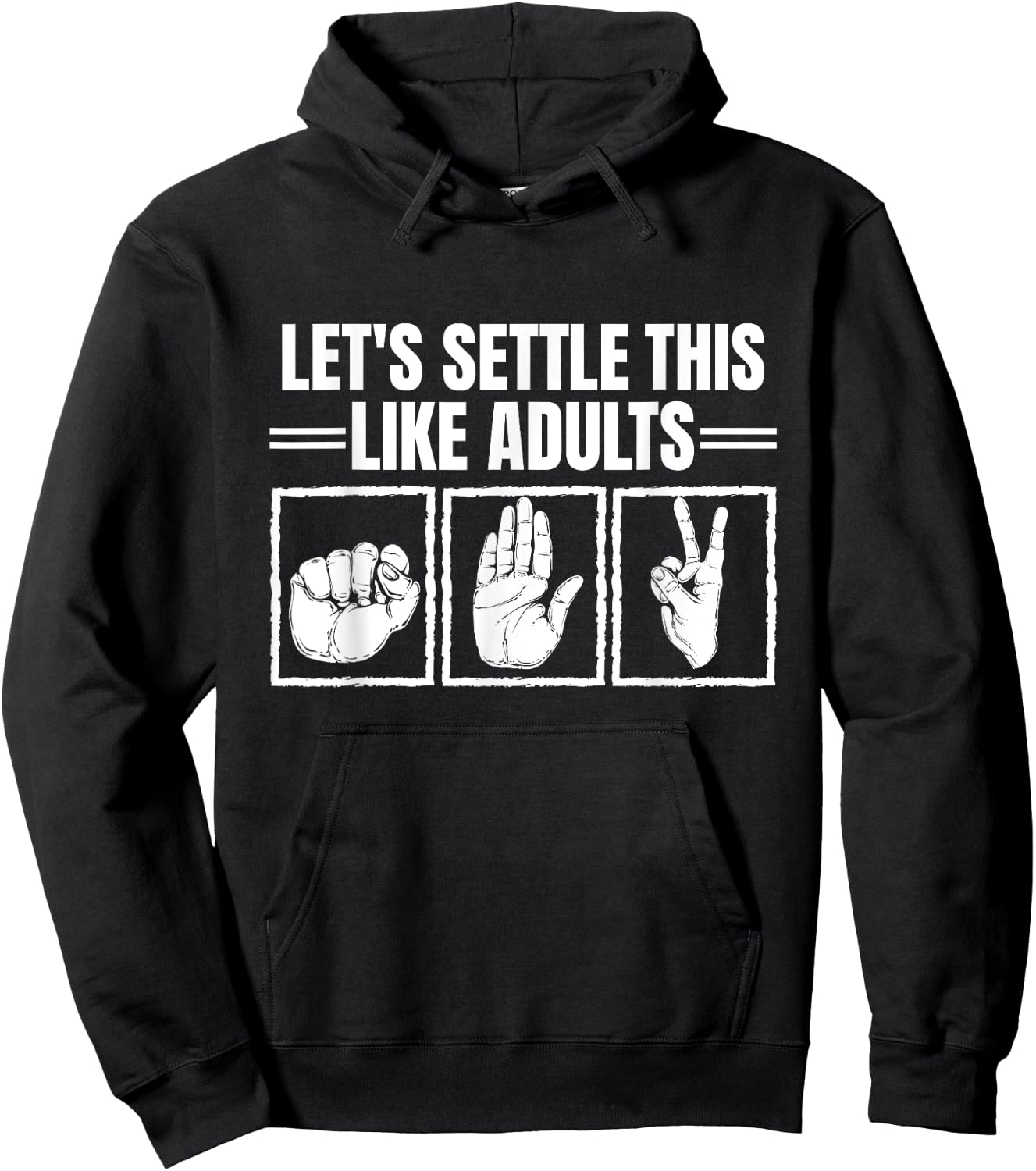 Let's Settle This Like Adults Rock Paper Scissors Hand Game Hoodie - Hoodie | Black