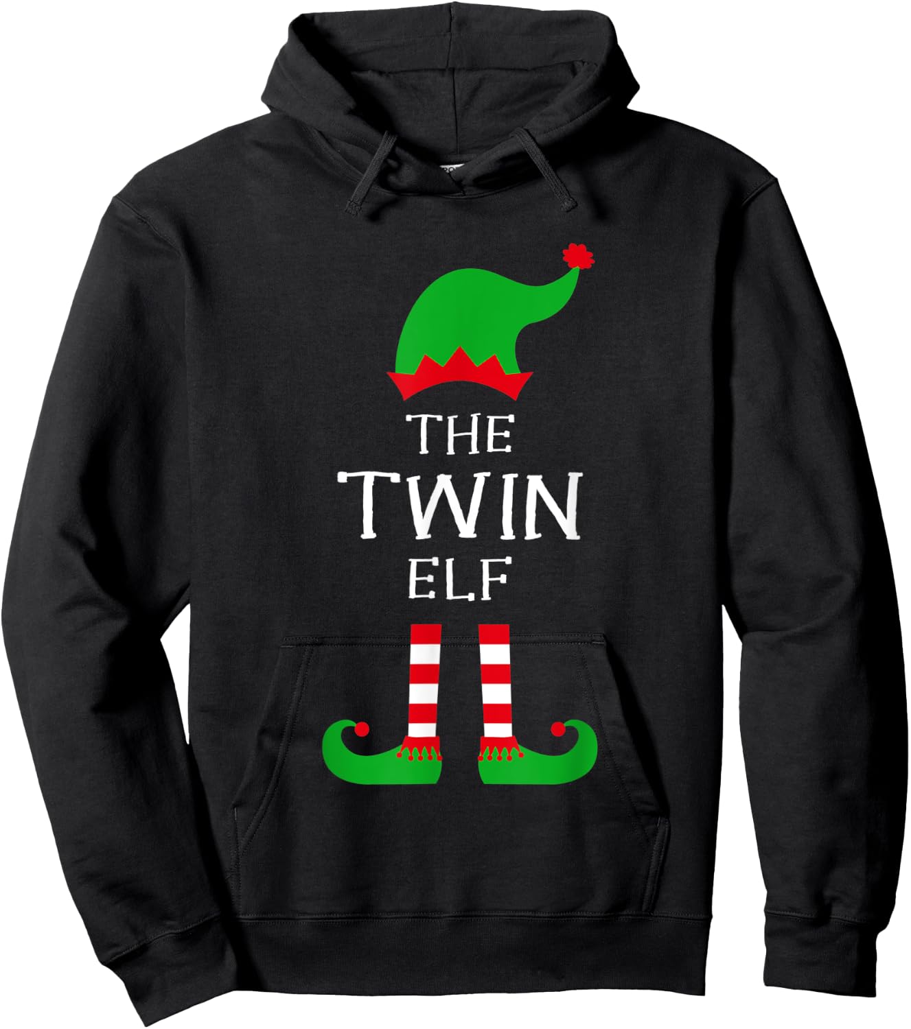 The Twin Elf Matching Family Group Idea Funny Christmas Hoodie - Hoodie | Black