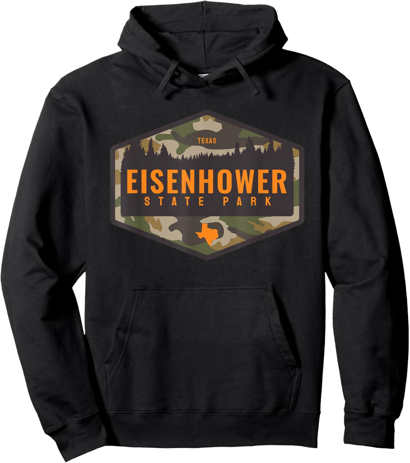 Eisenhower State Park Texas TX Camouflage Souvenir Hoodie - Hoodie | Black