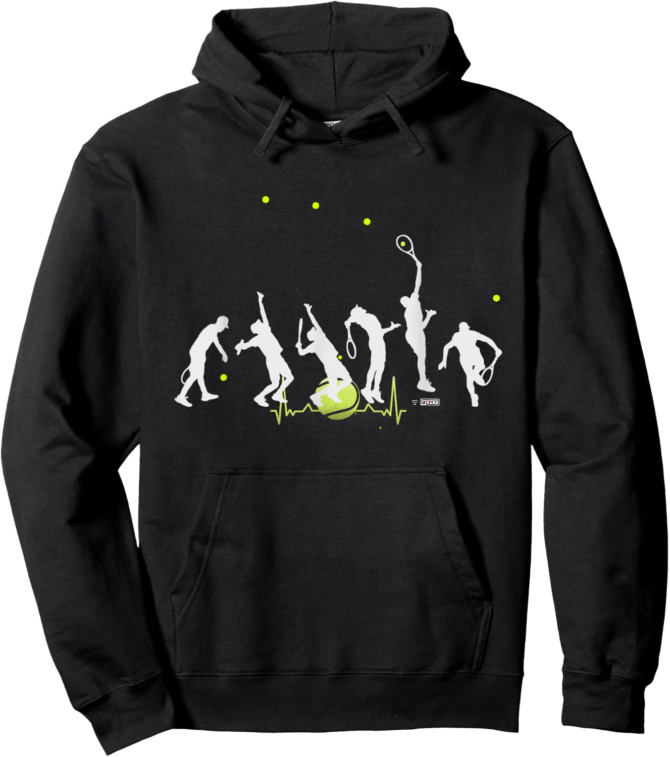 Big Tennis Serve, Soft Serve Tennis, Tennis Ball Pulse Hoodie - Hoodie | Black