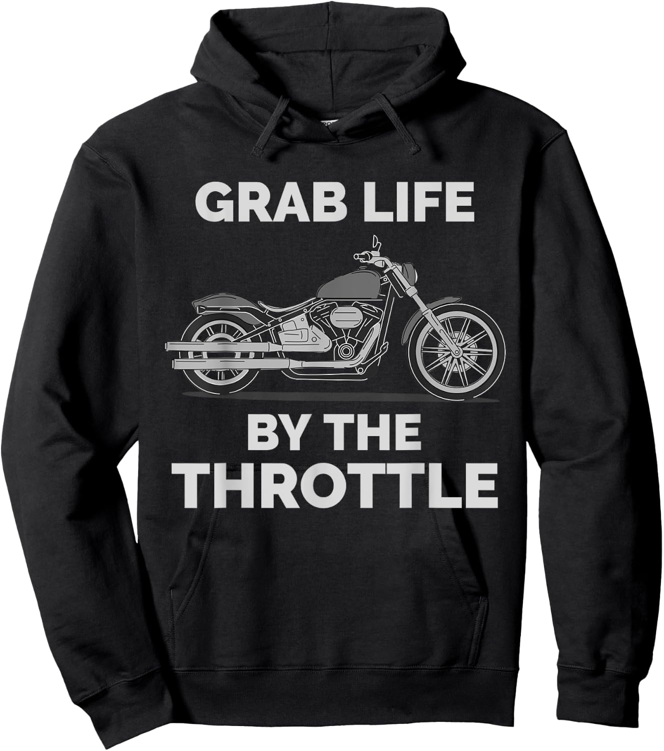 Grab Life By The Throttle Classic Funny Classic Motorcycle Hoodie - Hoodie | Black