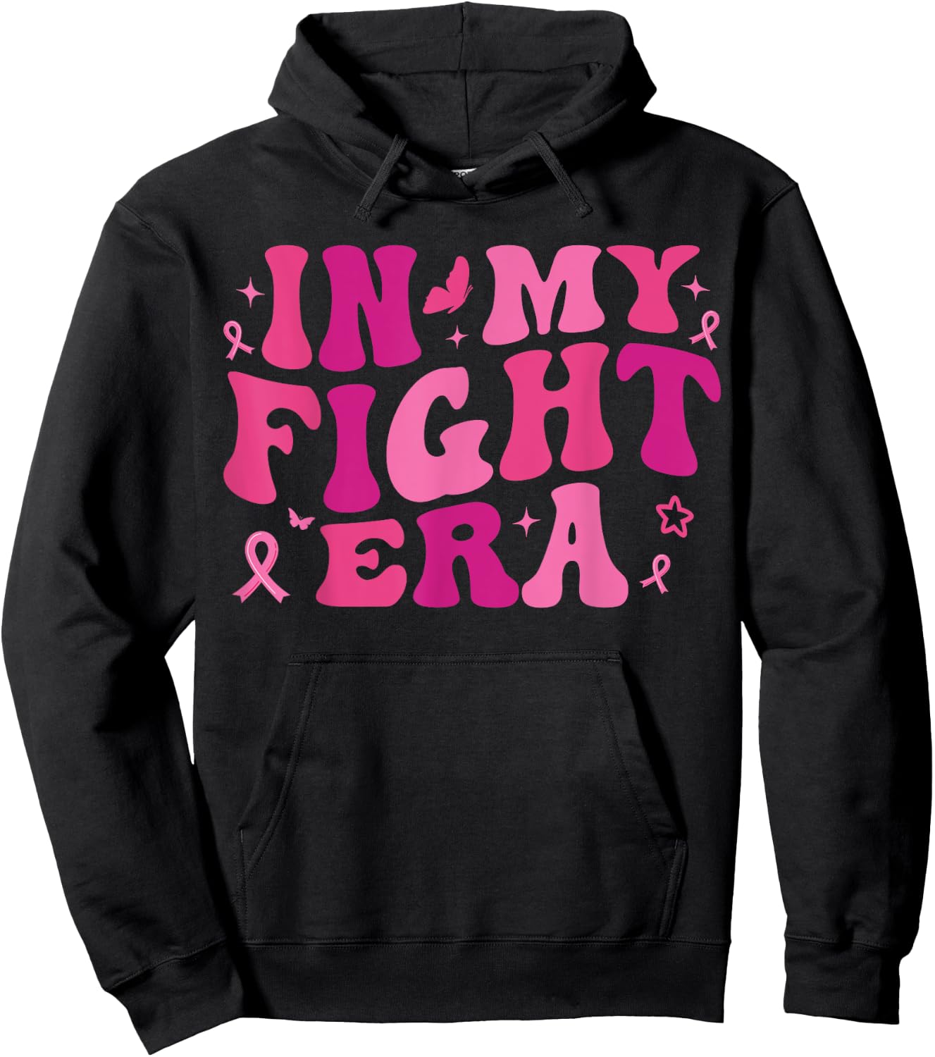Breast Cancer Warrior Pink Ribbon Hoodie - Hoodie | Black