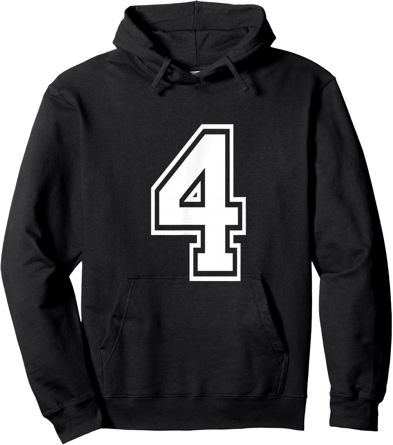 Number 4 Varsity Sports Team Jersey 4rd Birthday 4 Years Hoodie - Hoodie | Black