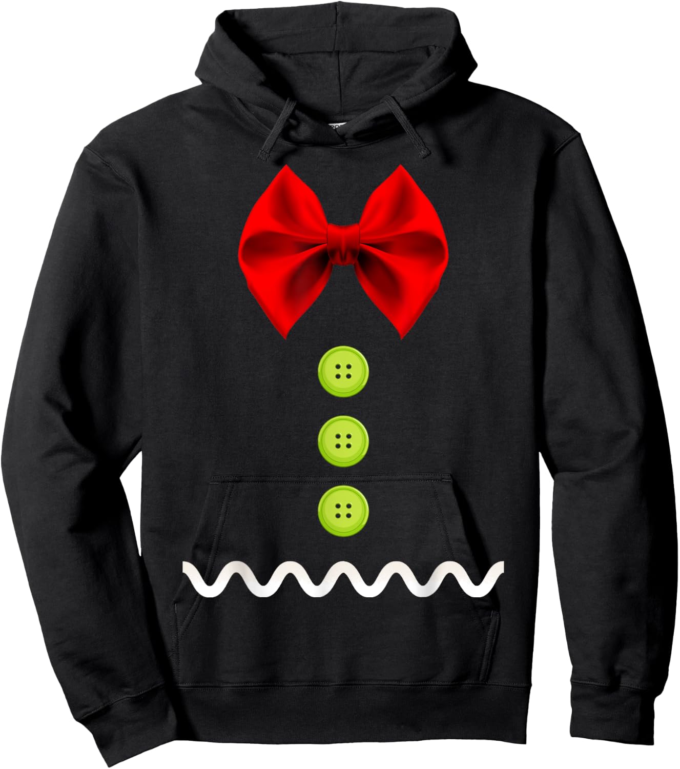 Gingerbread Man Christmas Costume for Kids & Adults Hoodie - Hoodie | Black