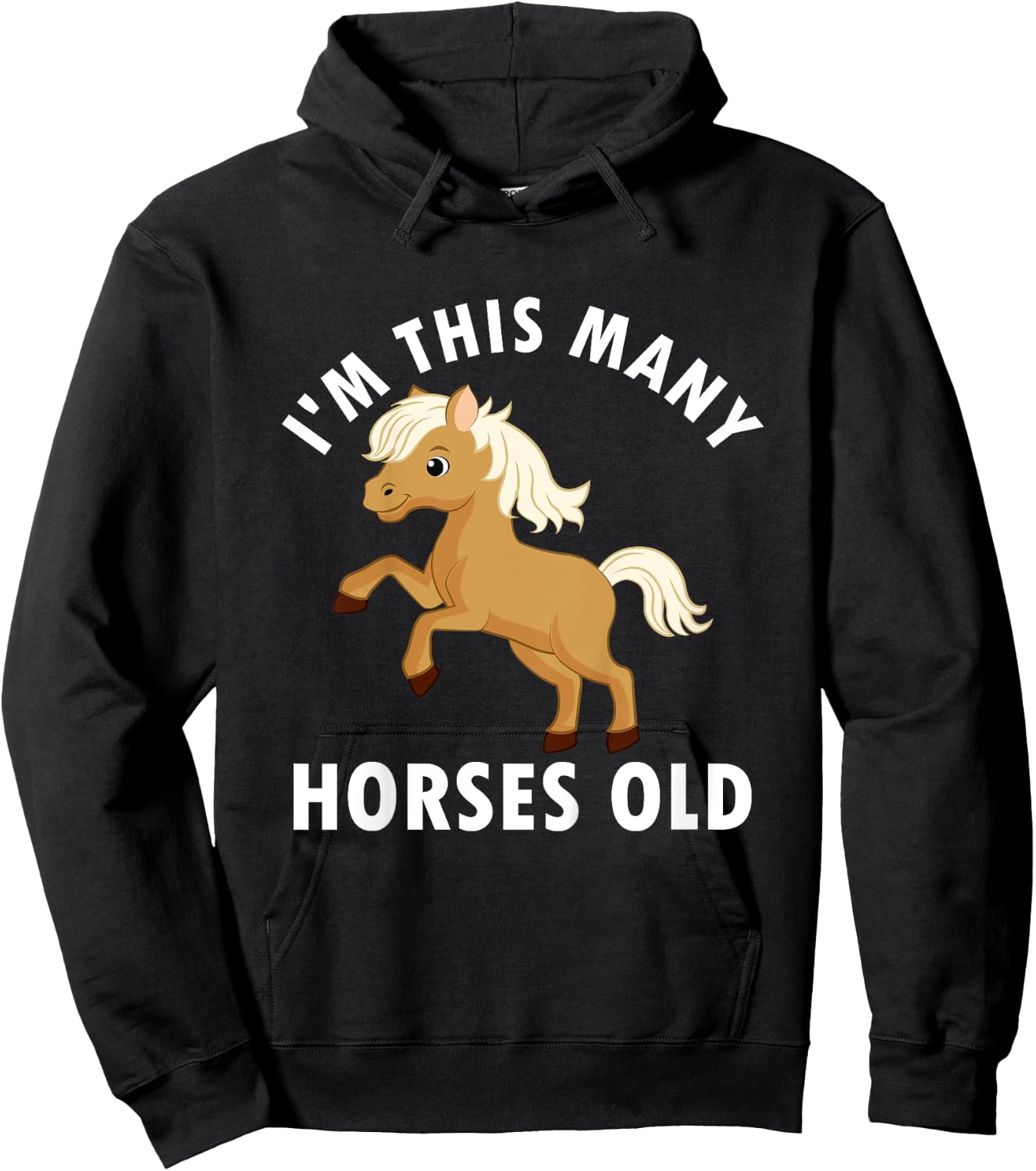 Kids 1 Year Old Girl Horses Old 1st Birthday Hoodie - Hoodie | Black