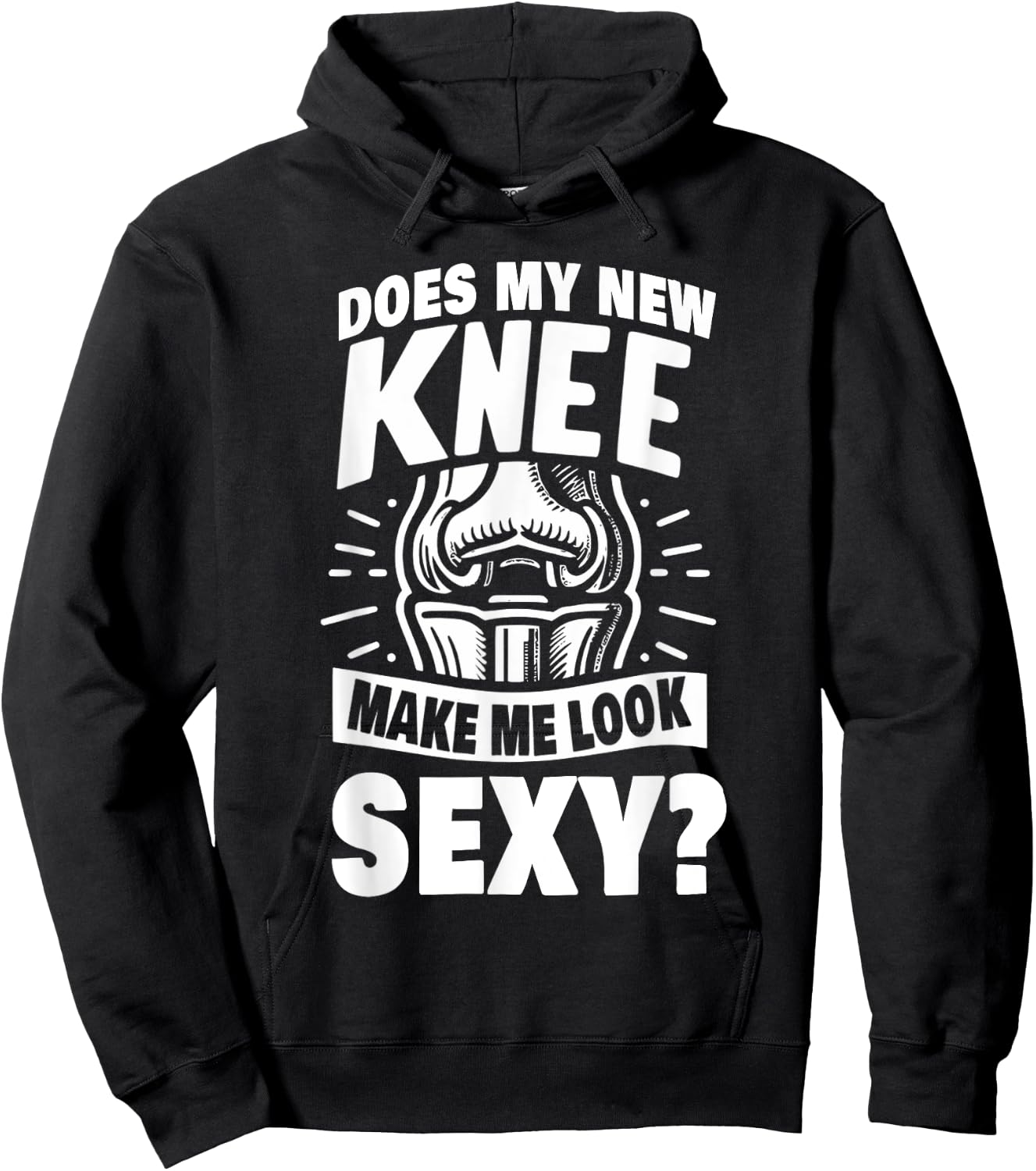 New Knee Surgery Recovery Gift Funny Knee Replacement Hoodie - Hoodie | Black