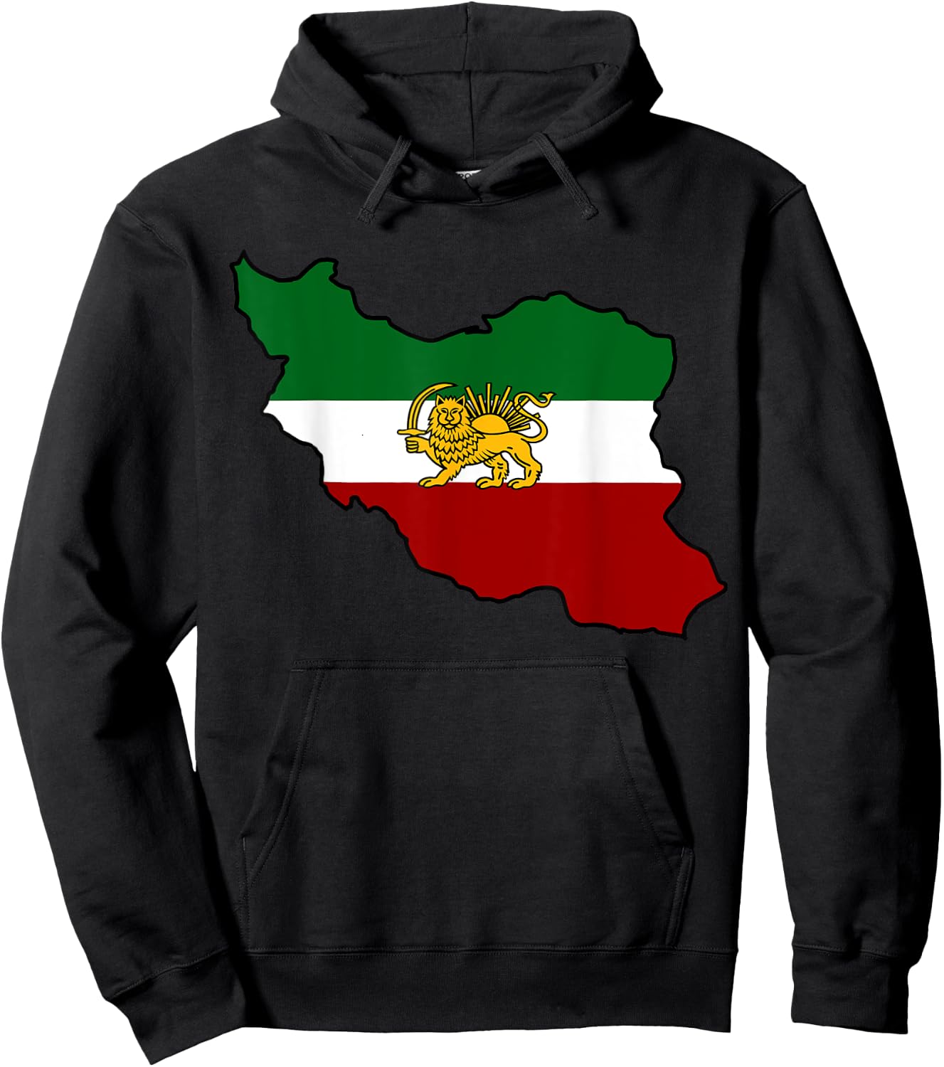 Iran flag with a lion Hoodie - Hoodie | Black