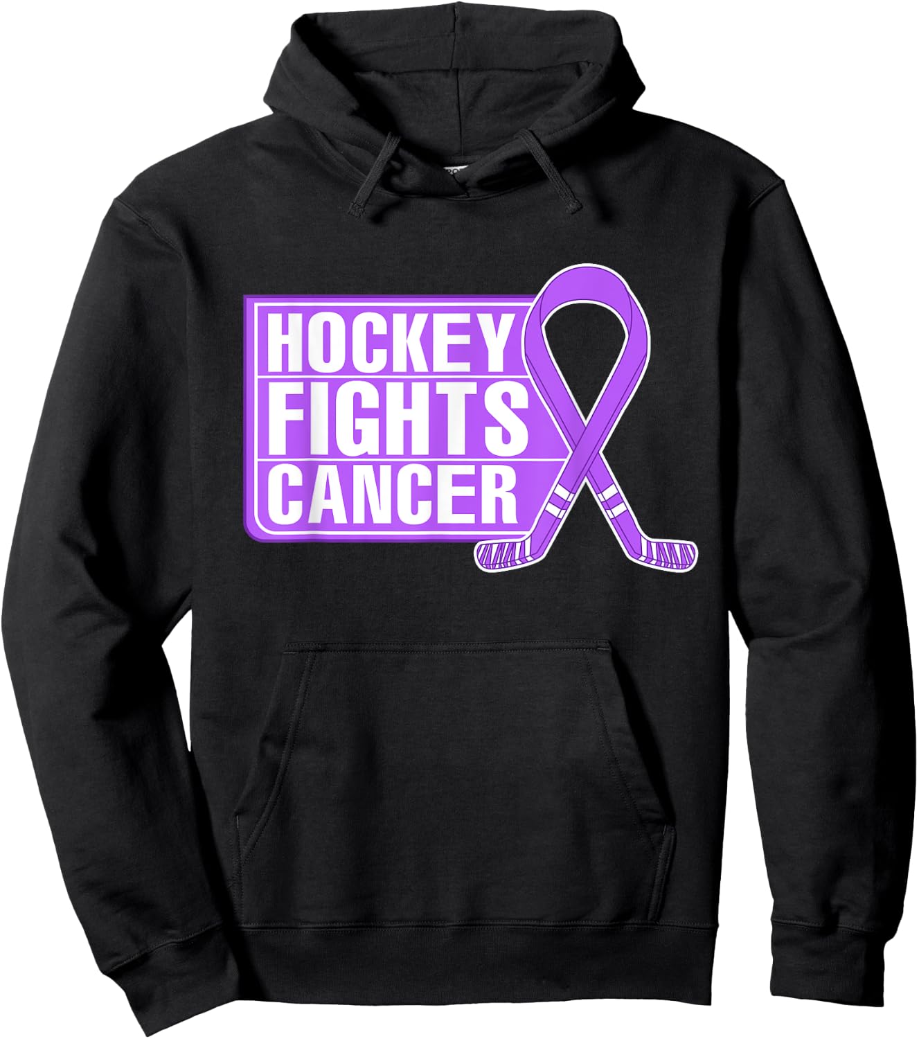 Family Member Support Hockey Fights Cancer Awareness Hoodie - Hoodie | Black