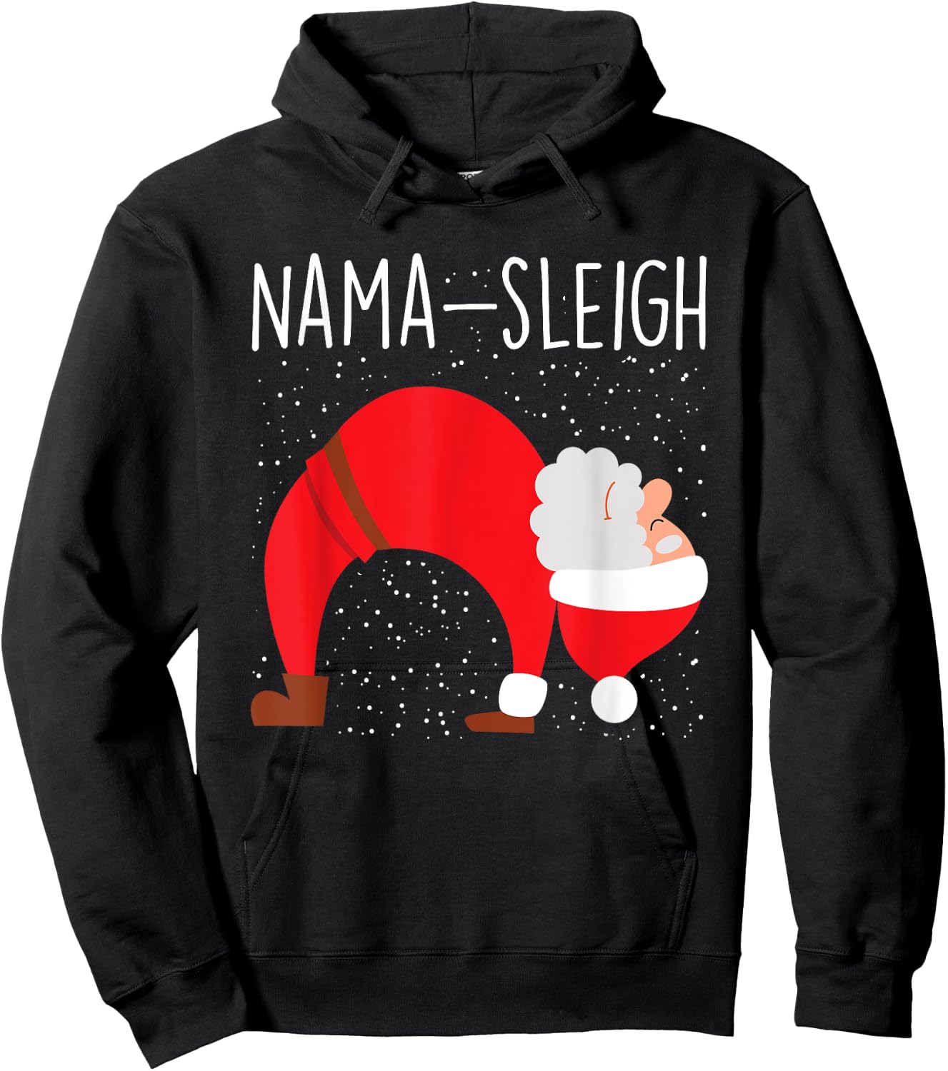 Yoga Practitioner Namasleigh Xmas Meditation Christmas Yoga Hoodie - Hoodie | Black