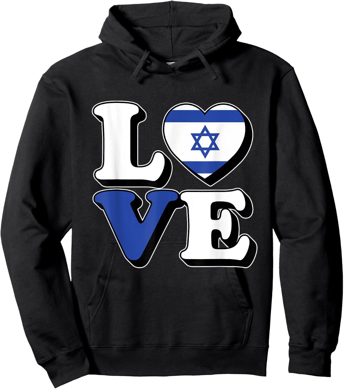 I Love Israel Travel Souvenir Vacation Trip Israeli Pride Hoodie - Hoodie | Black
