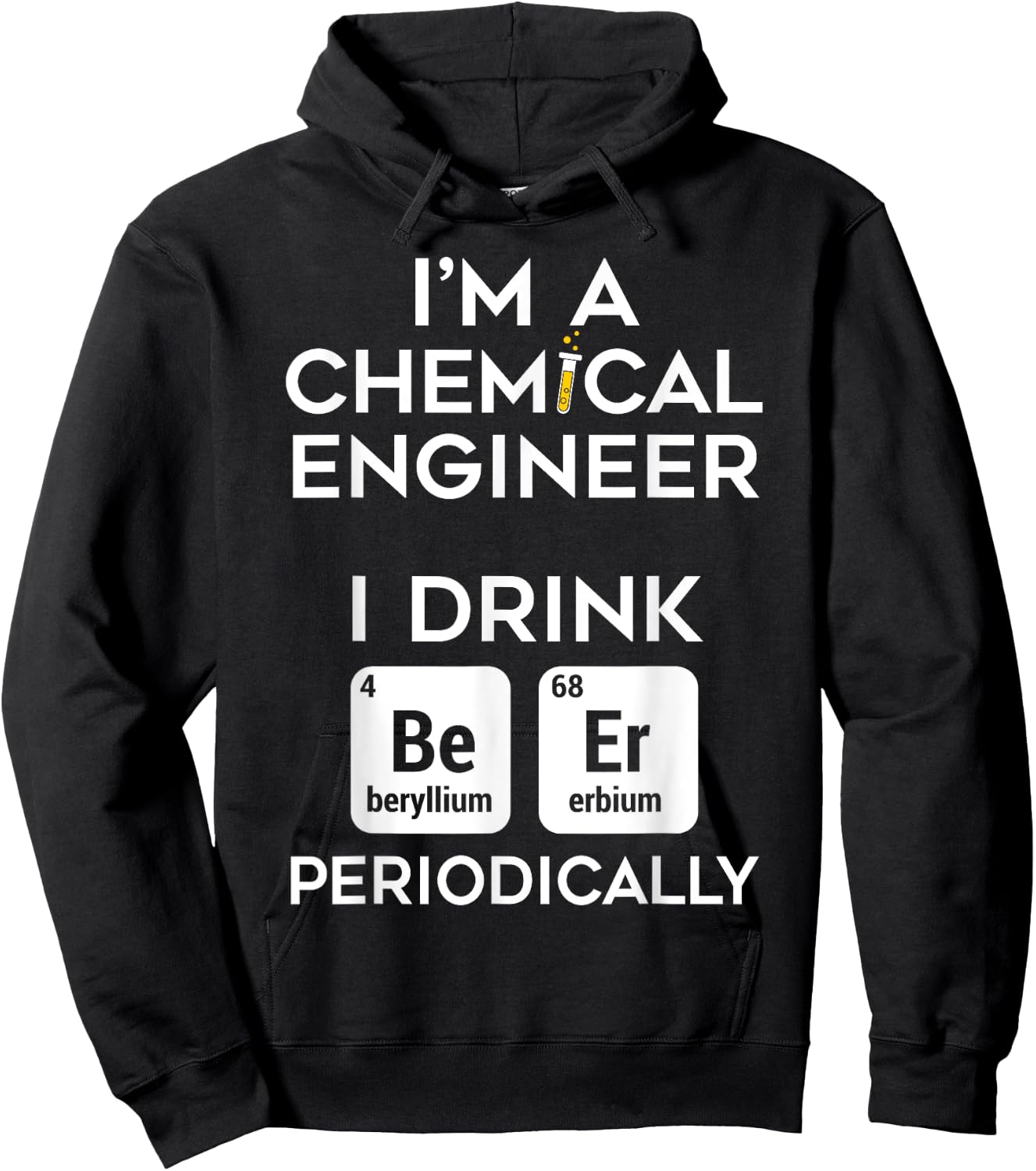 Dad Job Chemical Engineer Beer Periodically Engineering Hoodie - Hoodie | Black