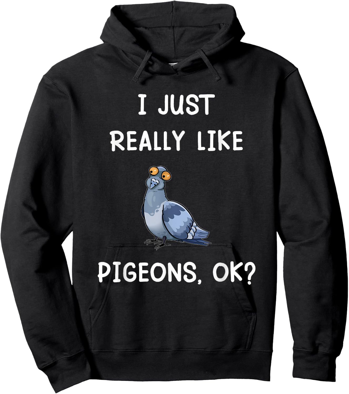 I Just Really Like Pigeons, OK? Funny Saying Pigeon Owner Hoodie - Hoodie | Black