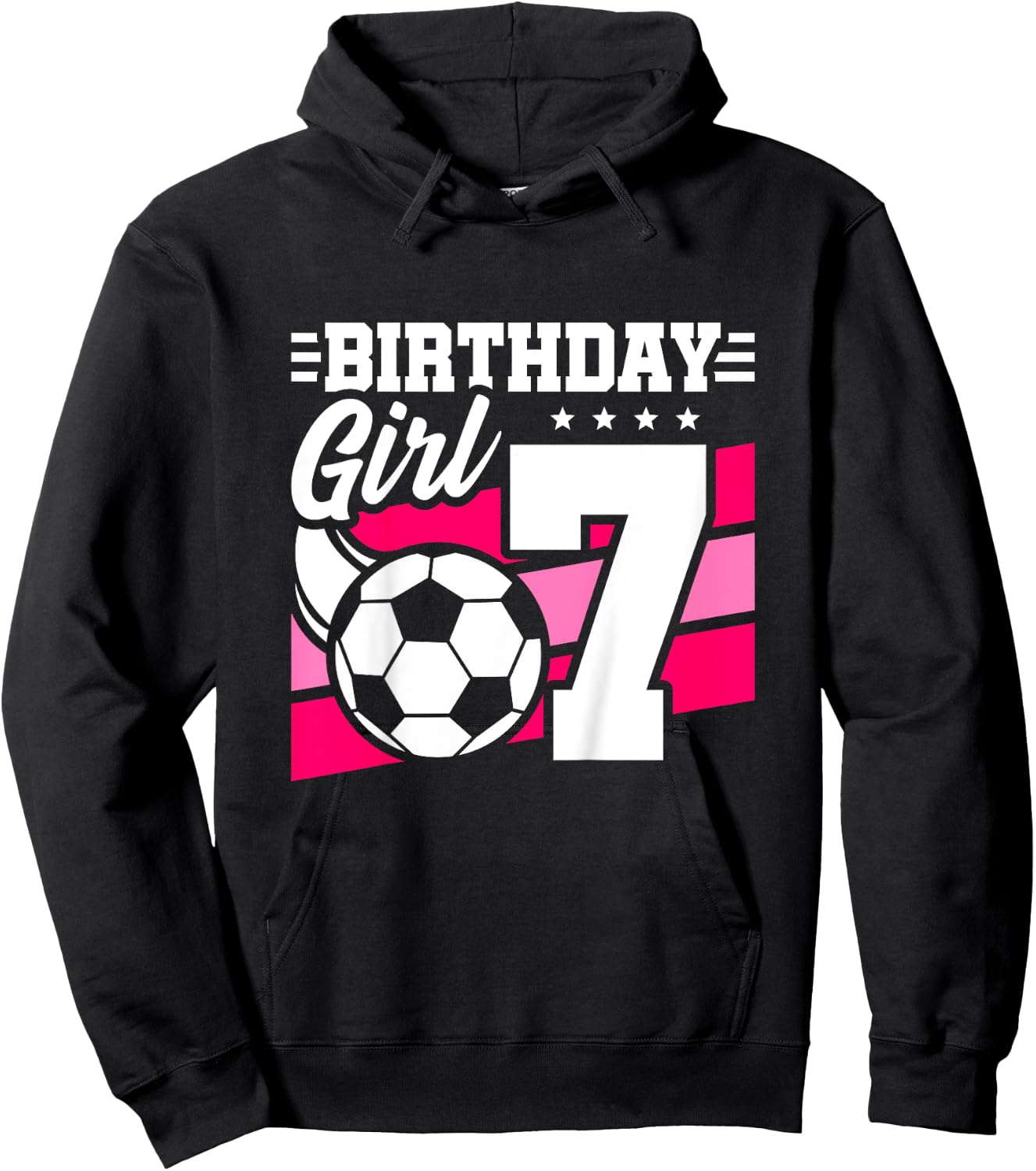 Soccer Birthday Party - 7 Year Old Girl - 7th Birthday Hoodie - Hoodie | Black