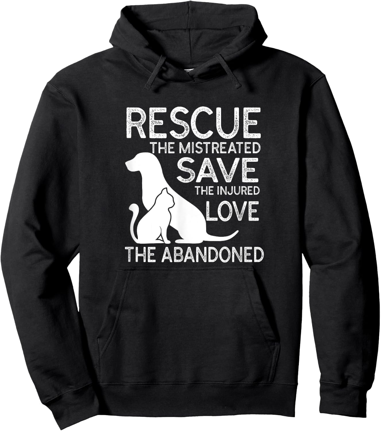 Rescue Save Love Pet Animal Vintage Volunapparelr Hoodie - Hoodie | Black