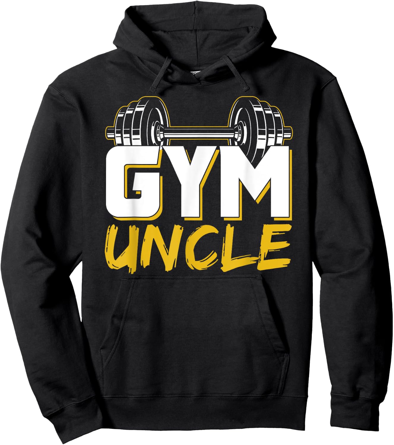 Gym Uncle , -Adults & Kids, Black, Short Sleeve, Small, Cotton Blend, Workout, Humorous Design with Lace Embellishment Hoodie - Hoodie | Black