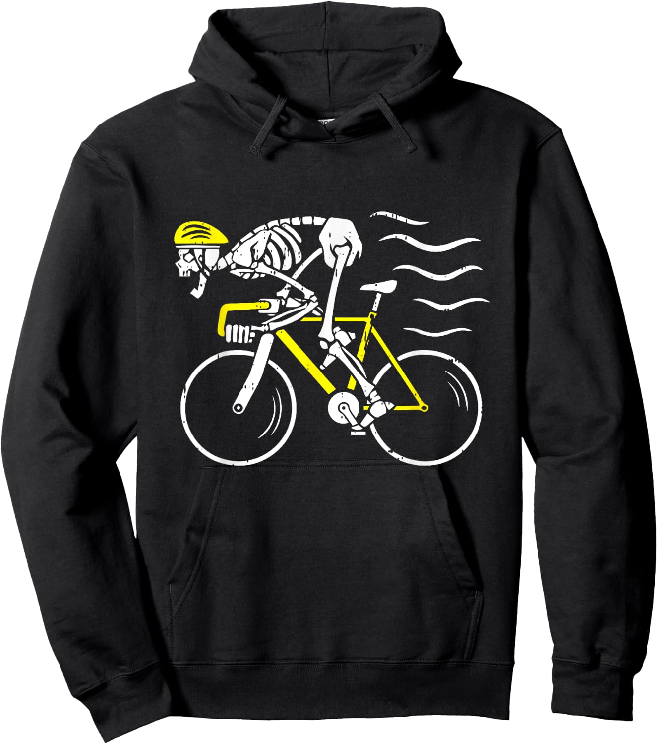 Skeleton Riding Bicycle Halloween Costume Cycling Biking Hoodie - Hoodie | Black