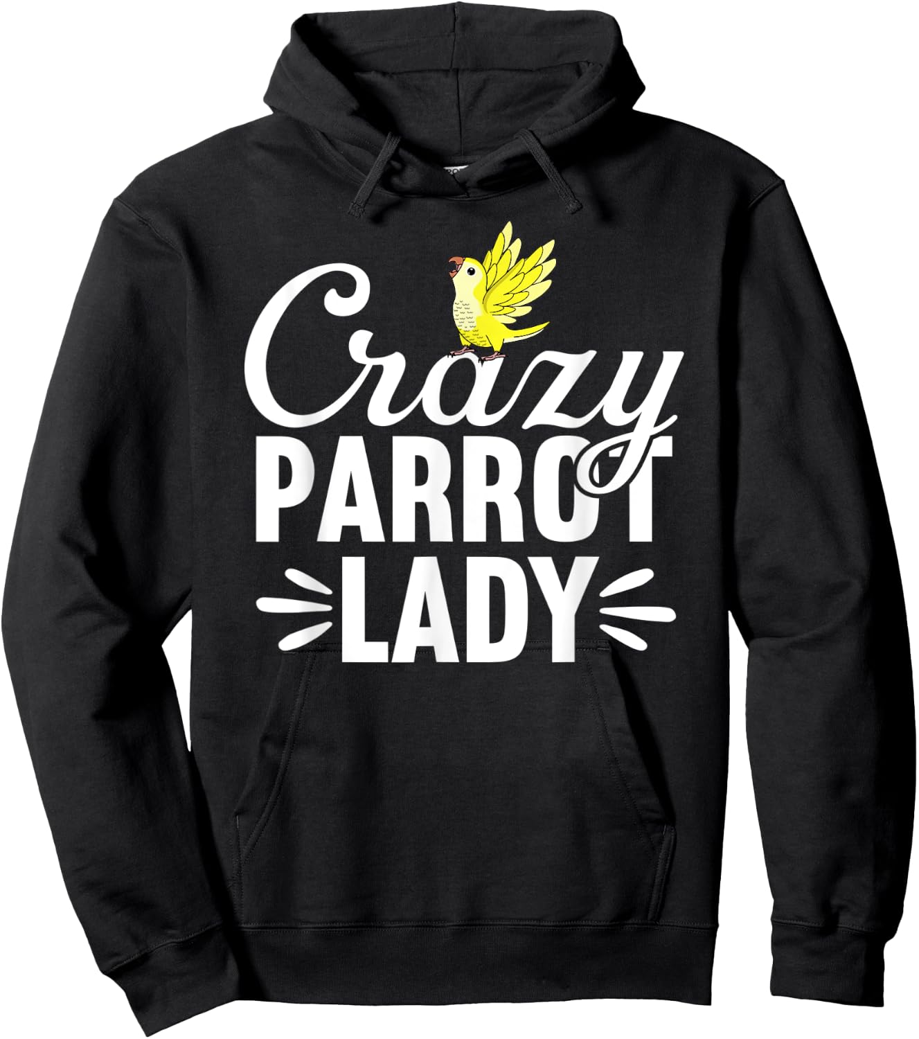 Crazy Parrot Lady | Yellow Lutino Monk Parakeet Quaker Hoodie - Hoodie | Black