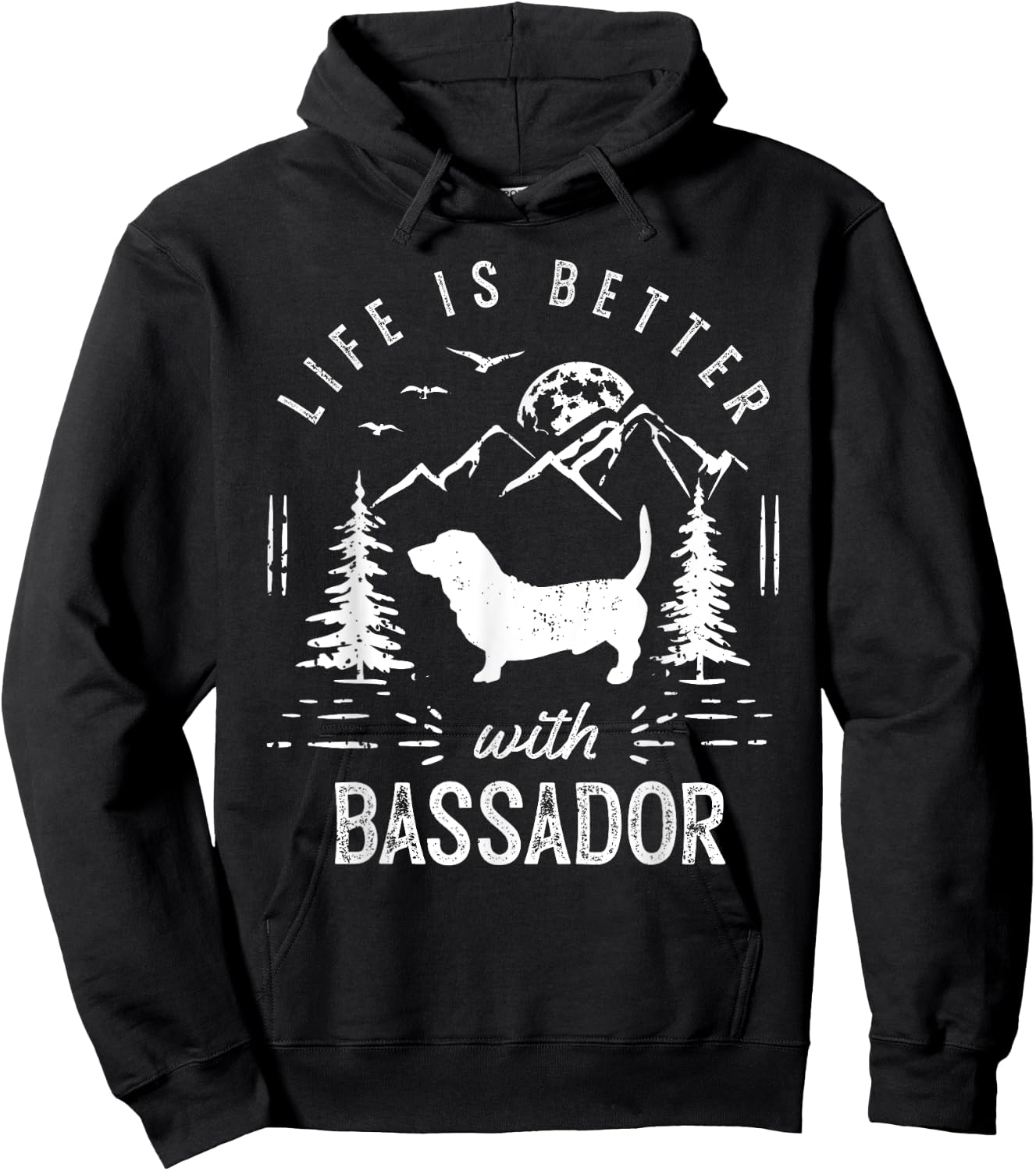 Bassador Life Better Mom Dad Dog Hoodie - Hoodie | Black