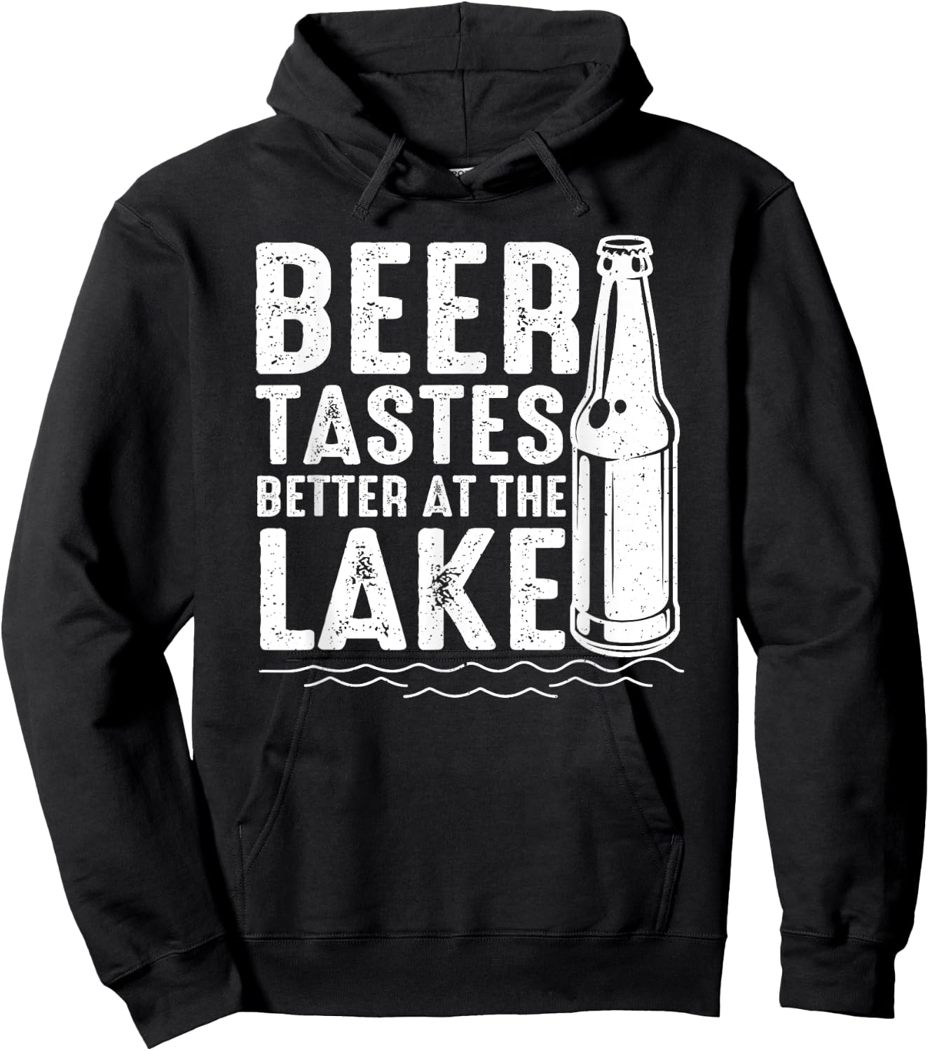 Beer Tastes Better At The Lake Funny Drinking Weekend Print Hoodie - Hoodie | Black