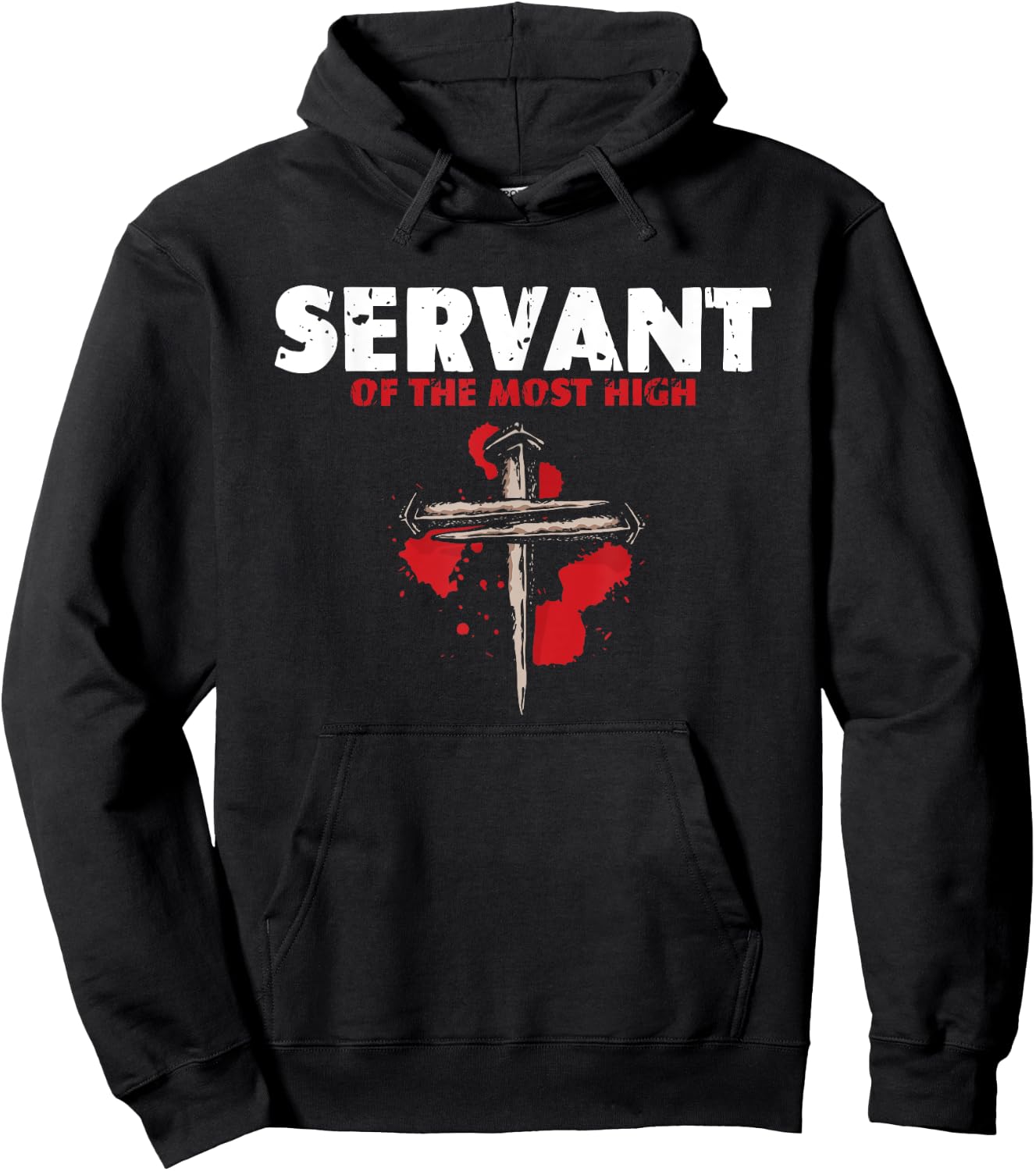 Servant Of Most High | Religion Crucifix | Faith God Hoodie - Hoodie | Black