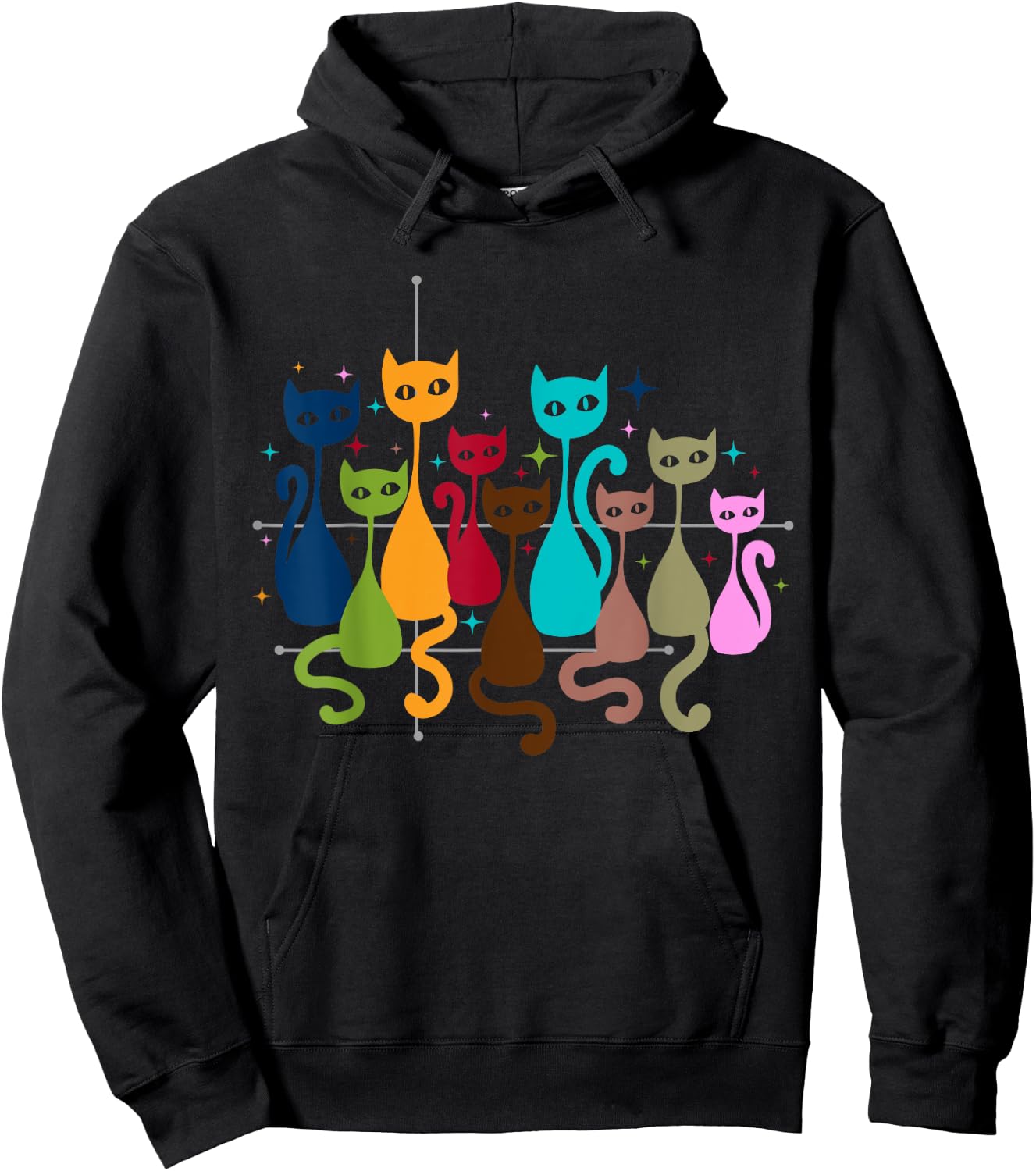 Classic Art Kitten Lover Vintage Artwork Cute Cat Hoodie - Hoodie | Black