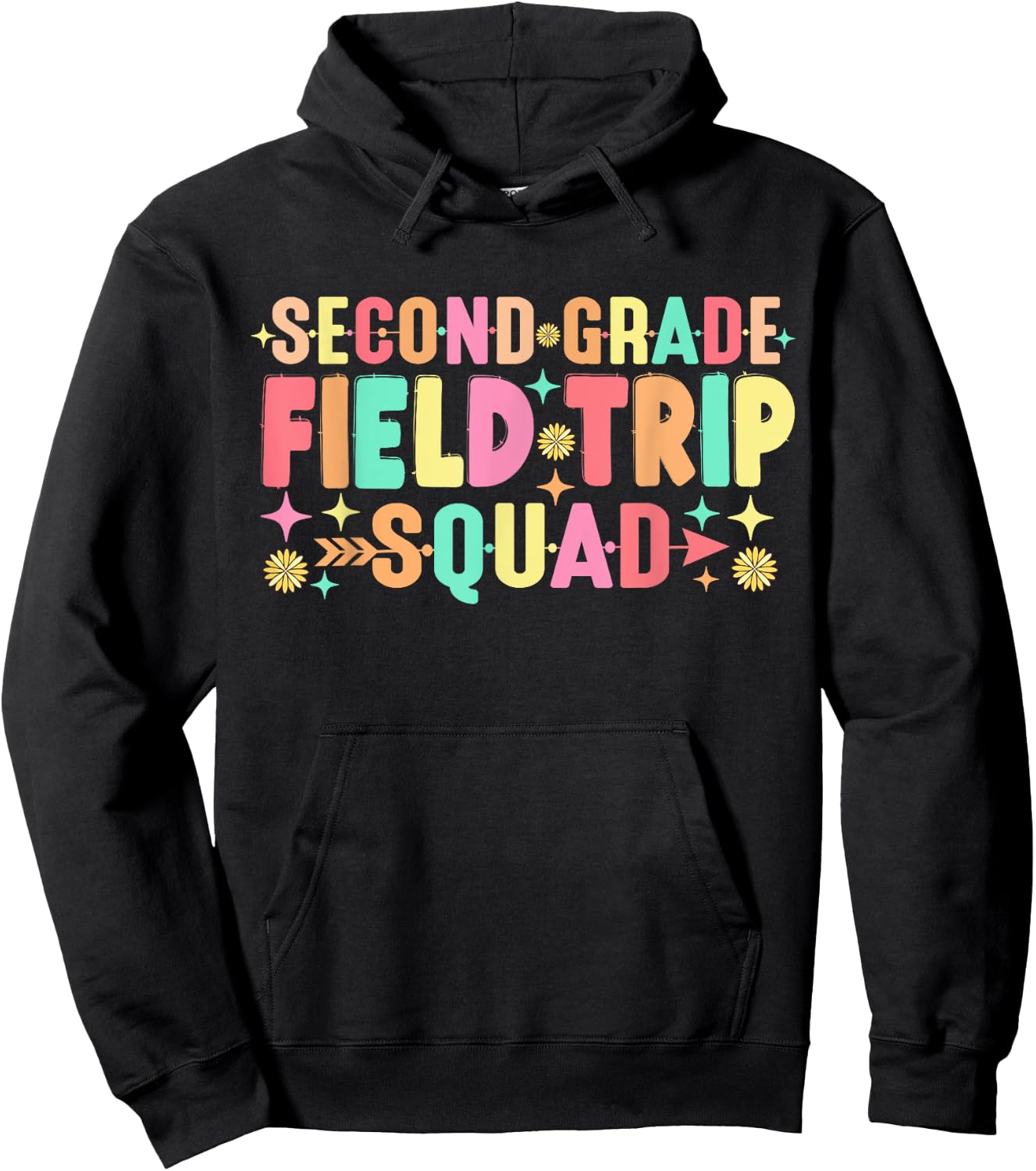 2nd Second Grade Field Trip Squad Teacher Students Matching Women Girls Kids Hoodie - Hoodie | Black