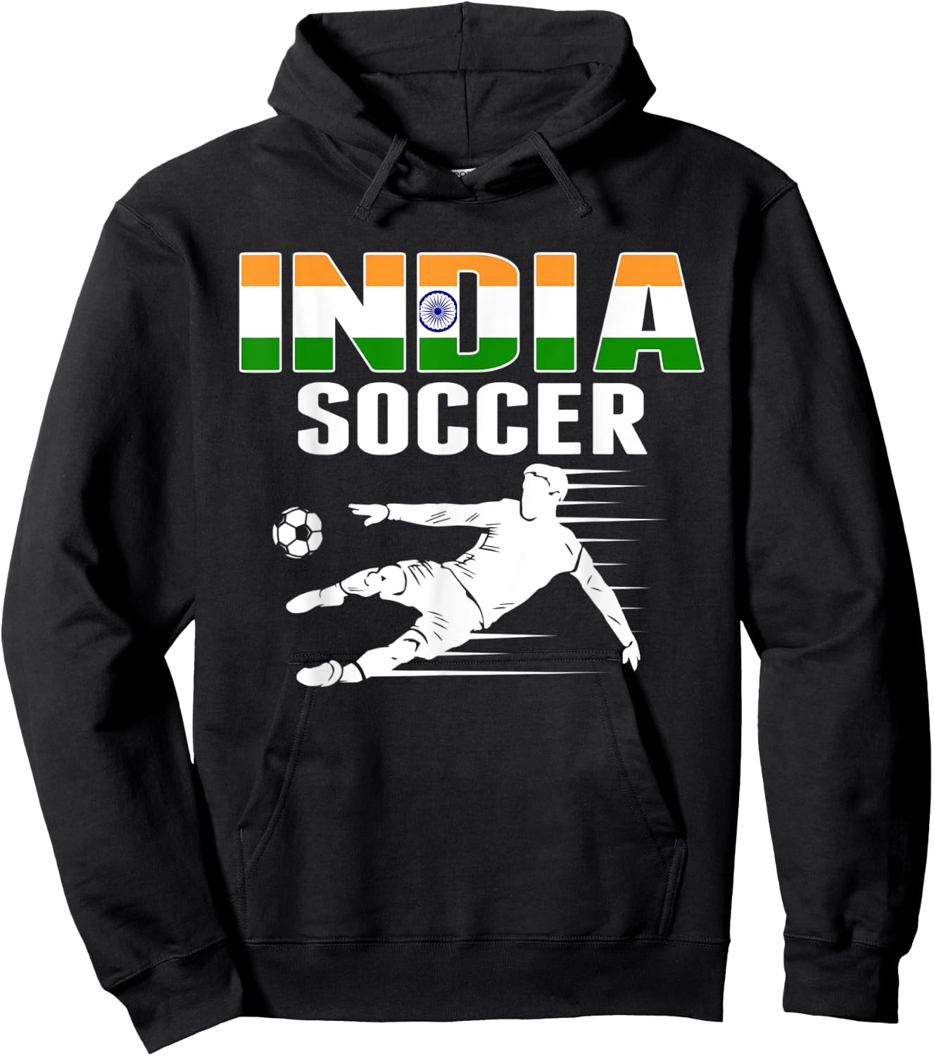 India Soccer Lovers Jersey - Indian Flag Football Players Hoodie - Hoodie | Black