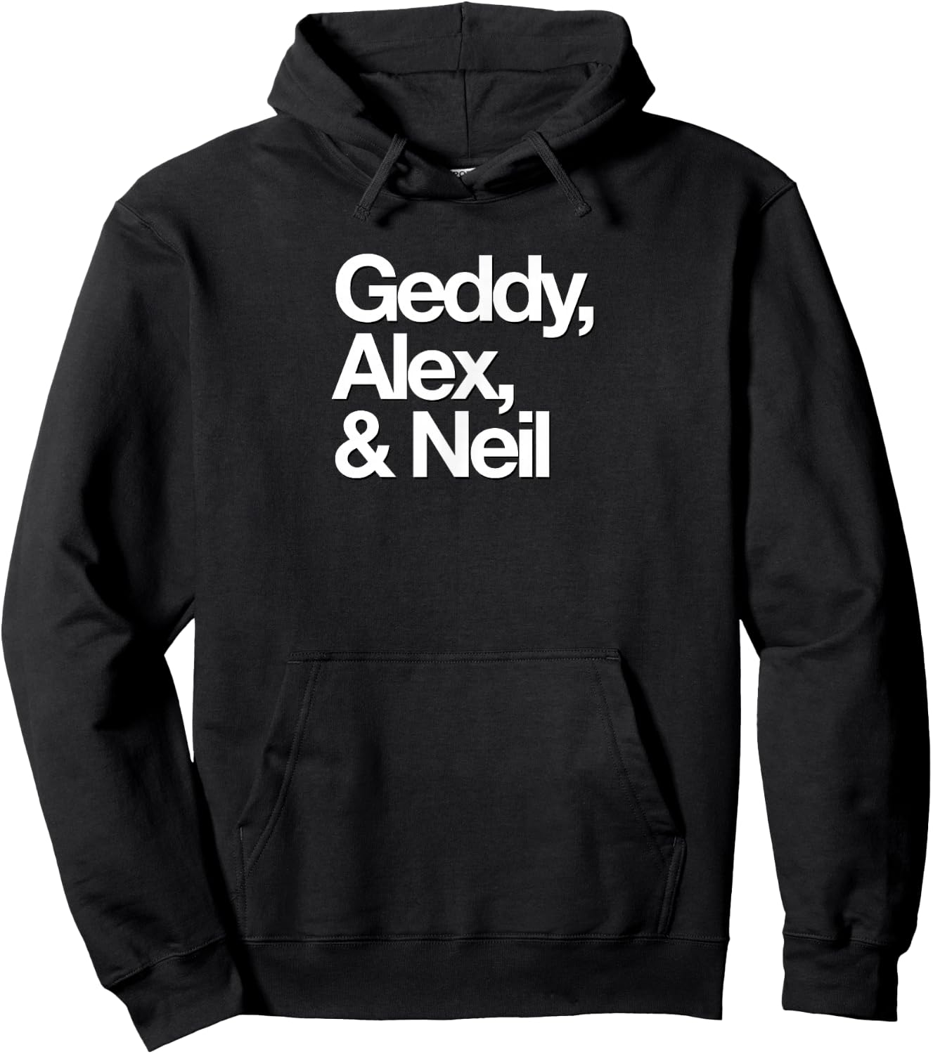 Famous First Names: Geddy, Alex, & Neil Hoodie - Hoodie | Black